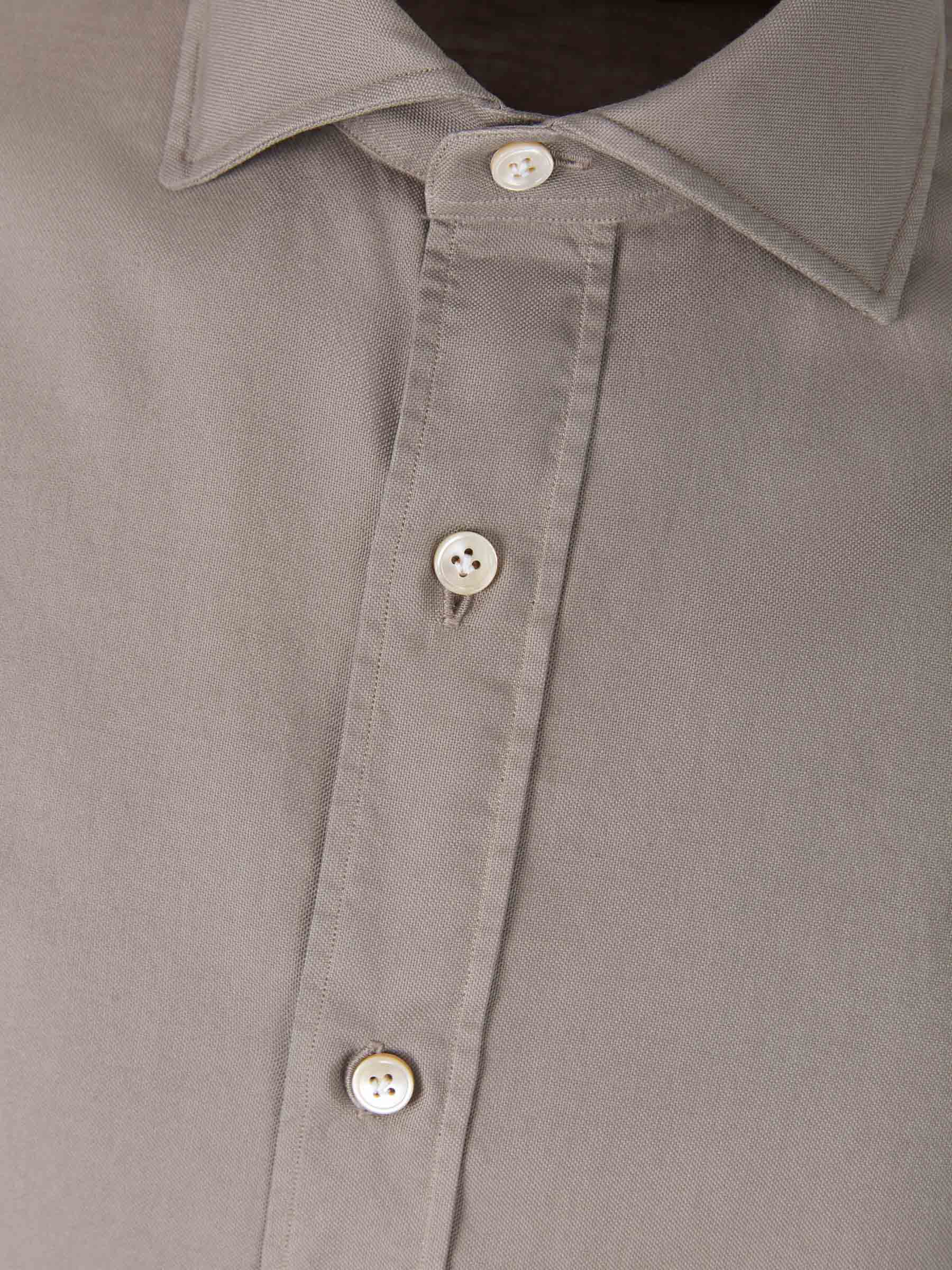 Borrelli Camisa Lisa Algodón color Verde Militar sku 531-005677 04 - Foto 7