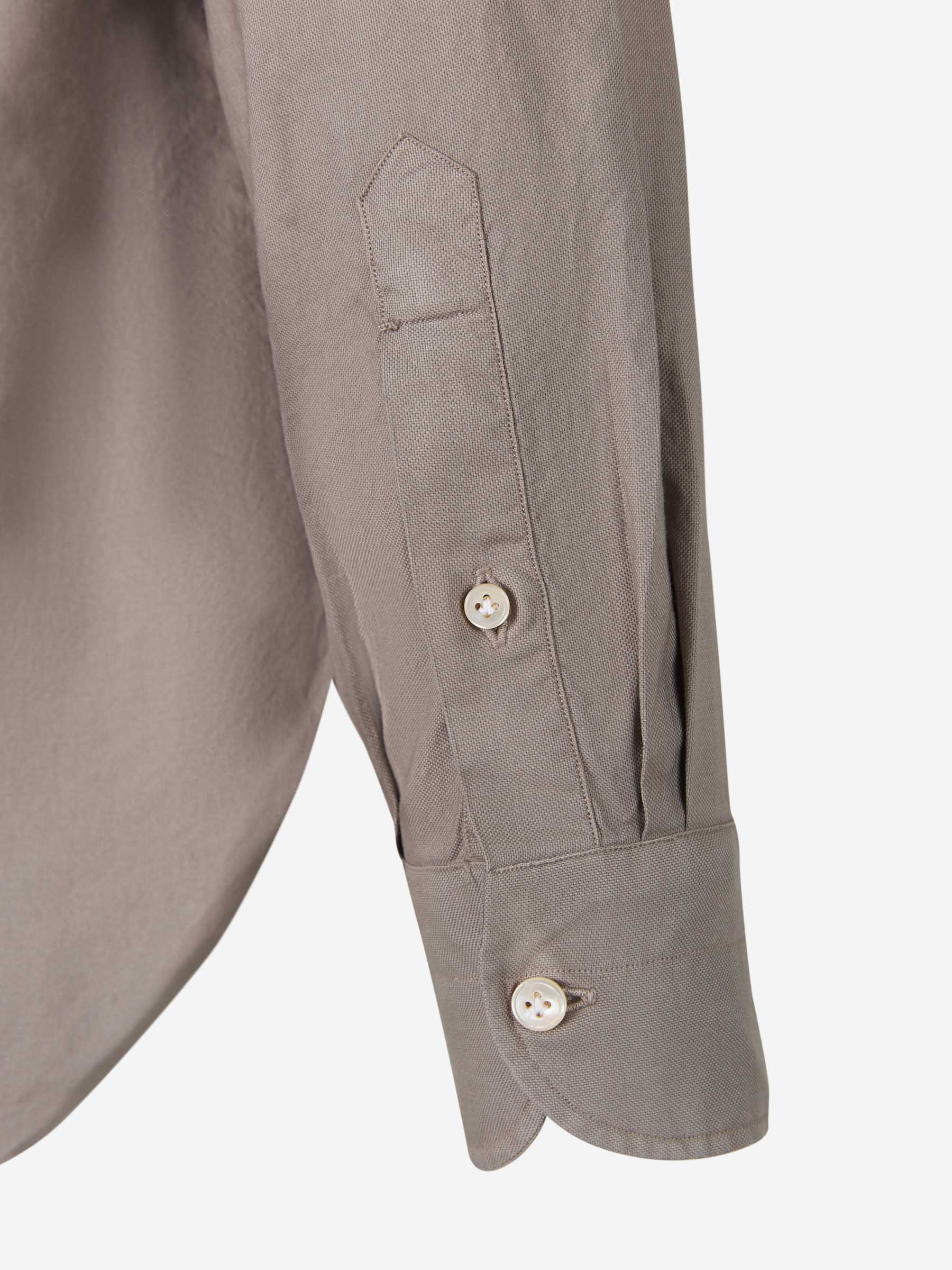 Borrelli Camisa Lisa Algodón color Verde Militar sku 531-005677 04 - Foto 8