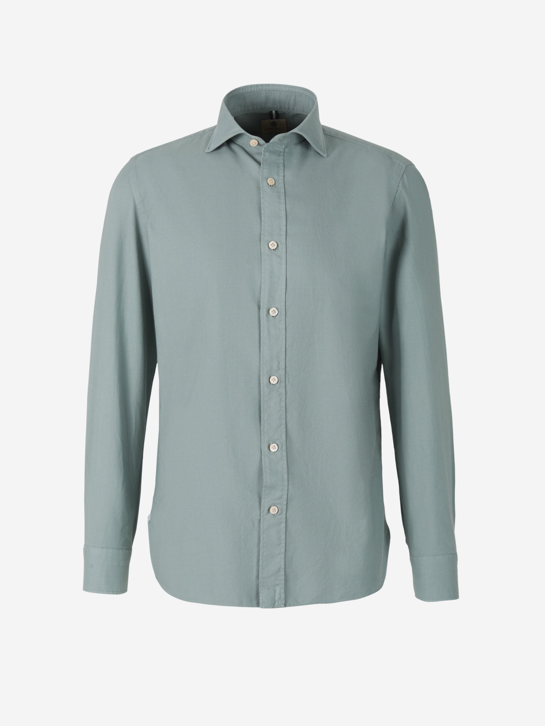 Borrelli Camisa Lisa Algodón color Verde Militar sku 531-005677 04 - Foto 9