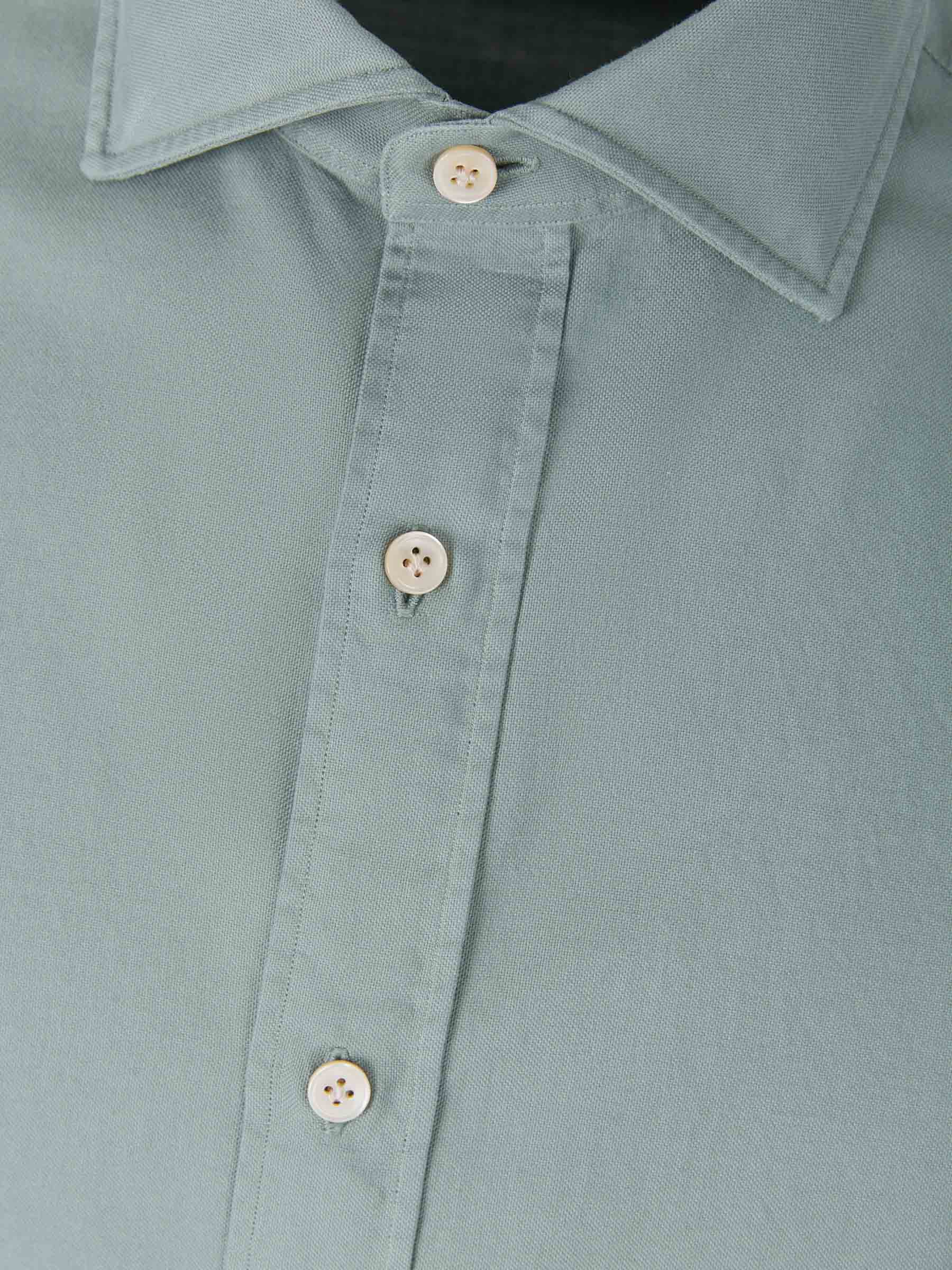Borrelli Camisa Lisa Algodón color Verde Militar sku 531-005677 04 - Foto 11