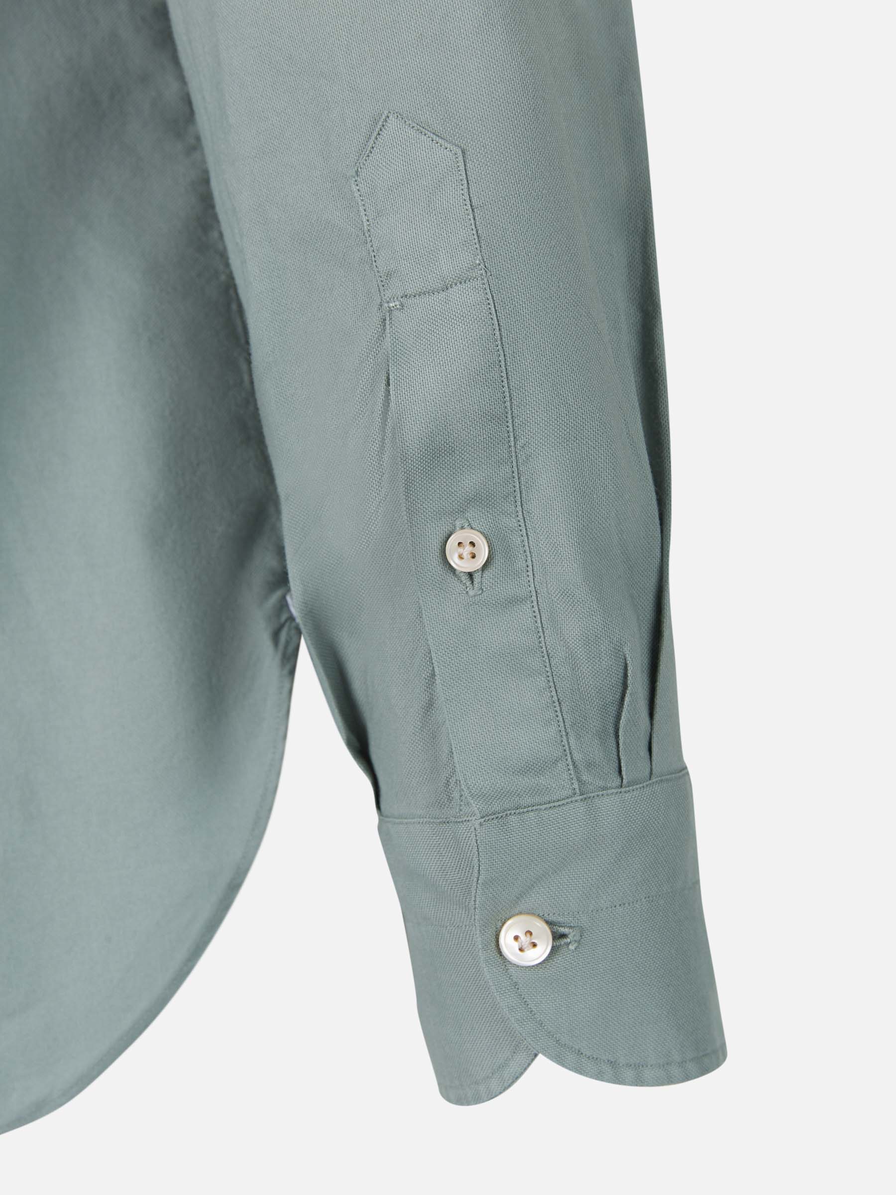 Borrelli Camisa Lisa Algodón color Verde Militar sku 531-005677 04 - Foto 12