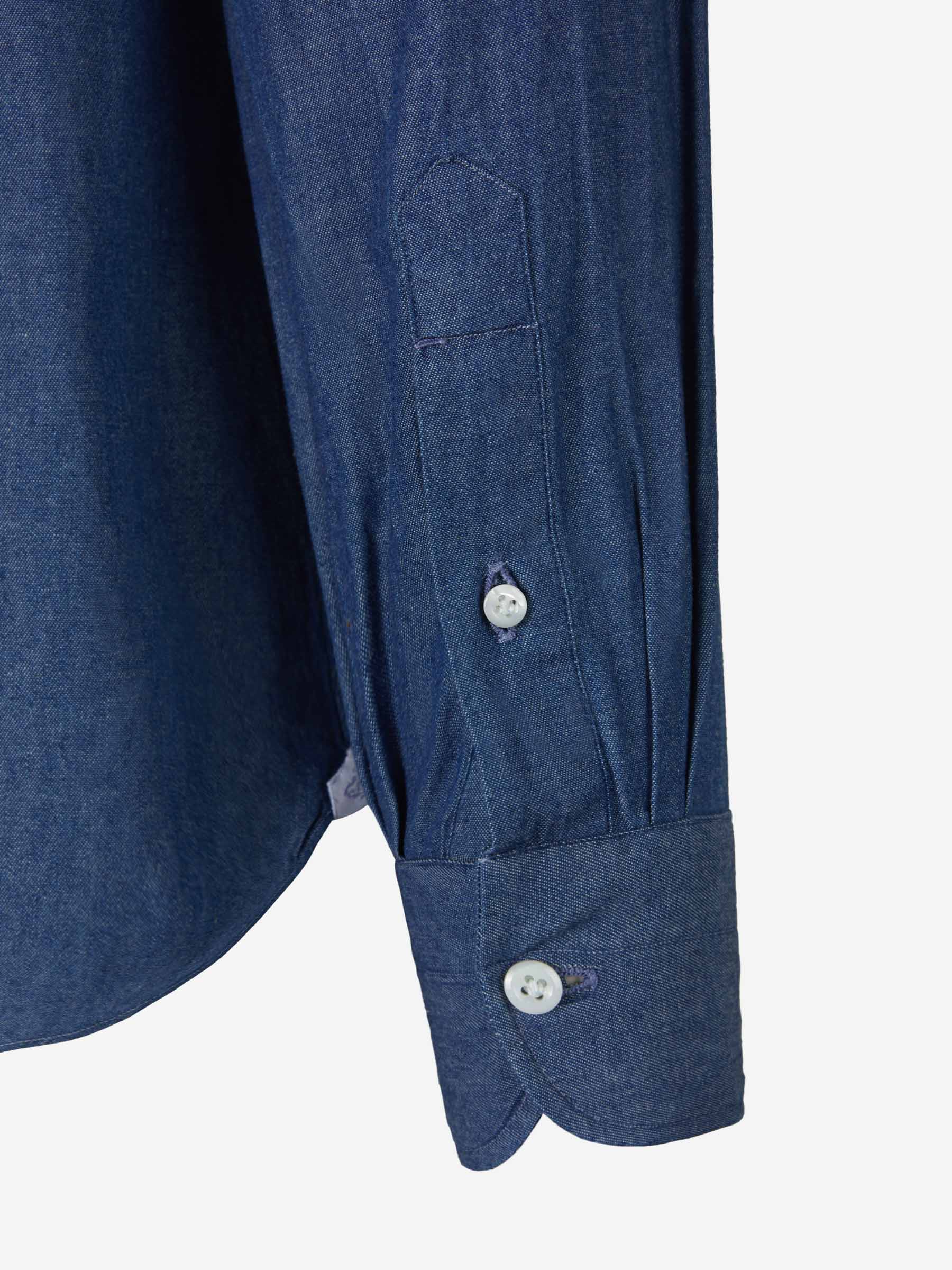 Borrelli Camisa Denim Algodón color Azul Denim sku 531-005682 01 - Foto 4