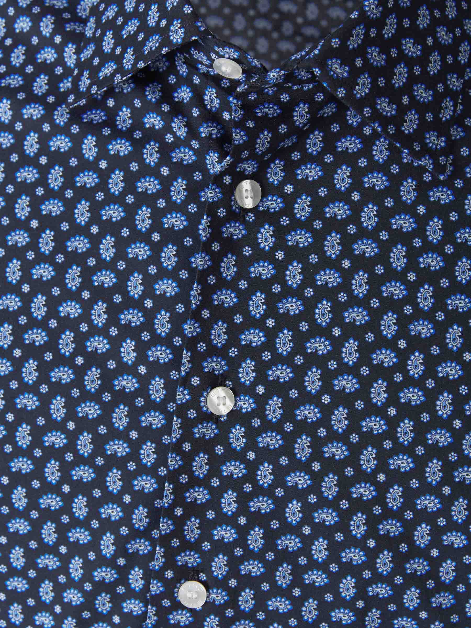 Etro Camisa Motivo Floral color Azul Marino sku 531-005688 01 - Foto 3