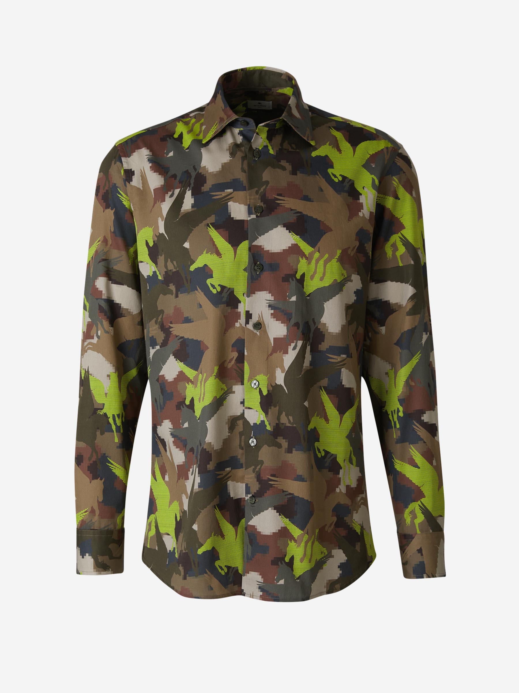 Etro Camisa Motivo Camuflaje color Verde Militar sku 531-005690 01 - Foto 1