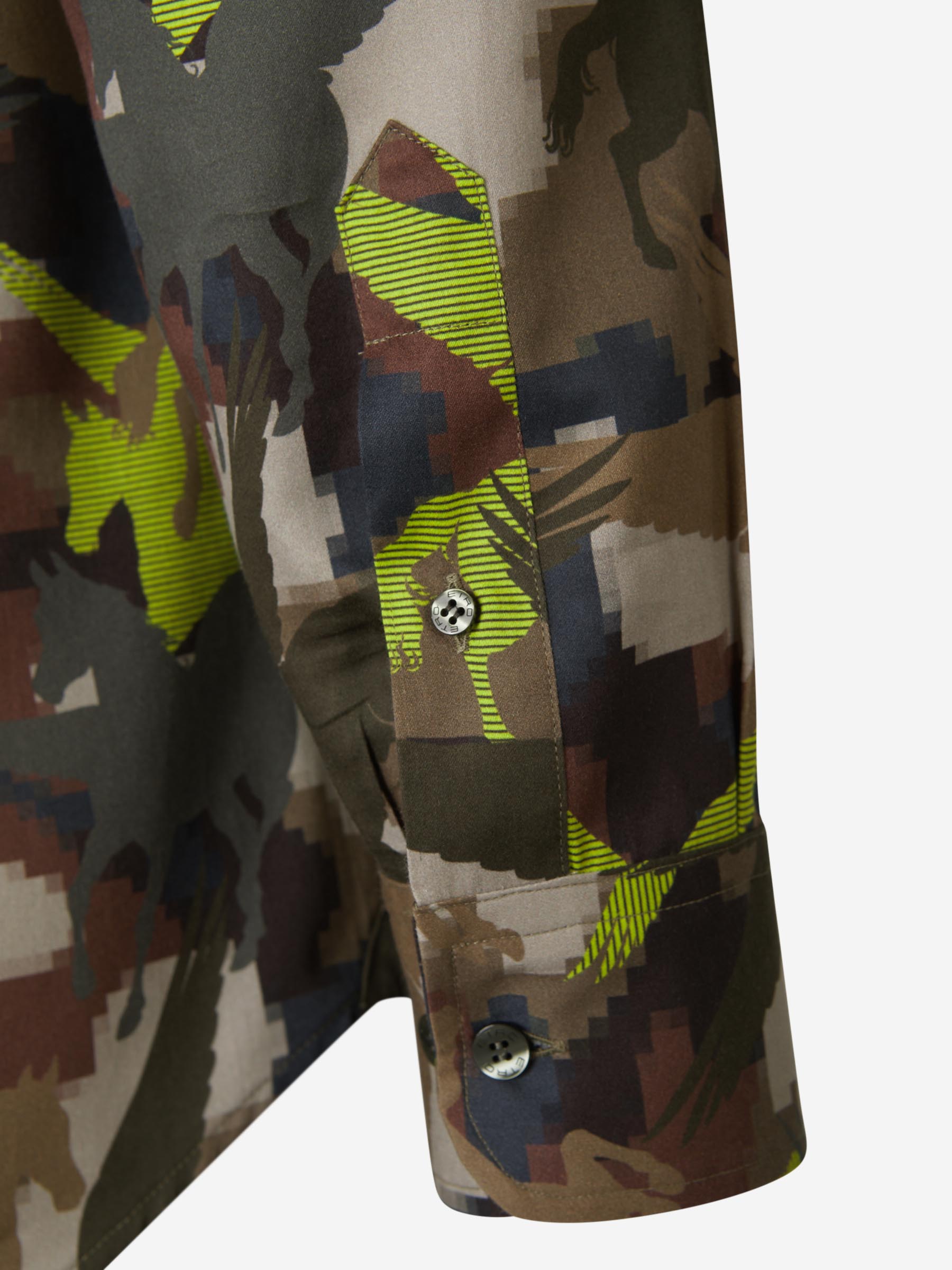 Etro Camisa Motivo Camuflaje color Verde Militar sku 531-005690 01 - Foto 4
