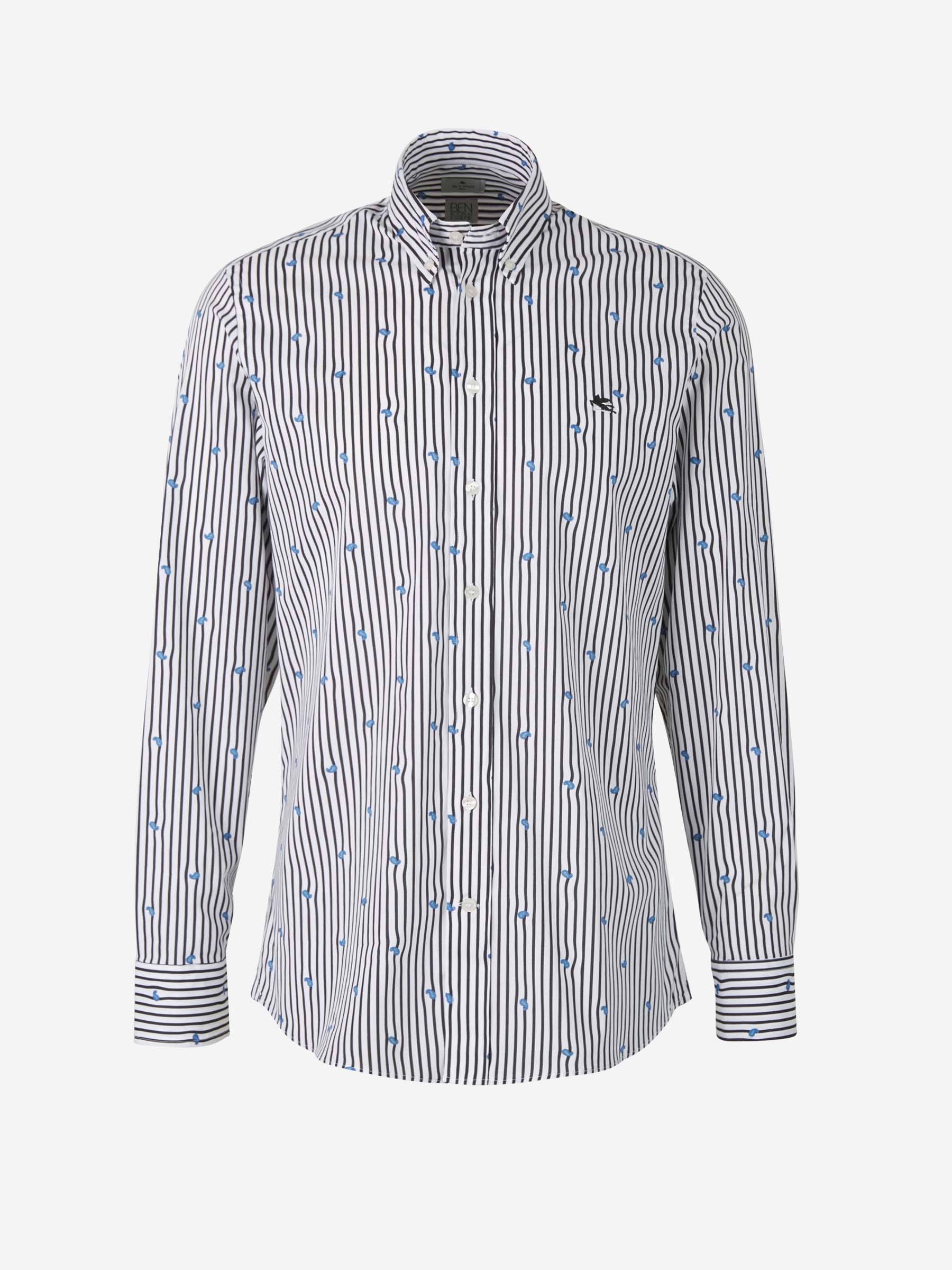 Etro Camisa Motivo Paisley Rayas color Blanco sku 531-005695 01 - Foto 1