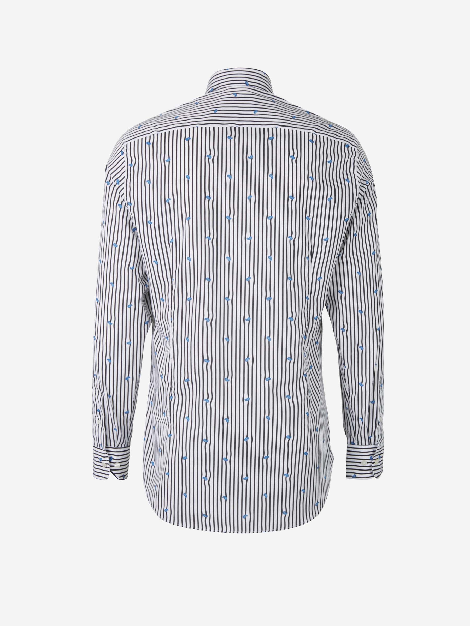 Etro Camisa Motivo Paisley Rayas color Blanco sku 531-005695 01 - Foto 2