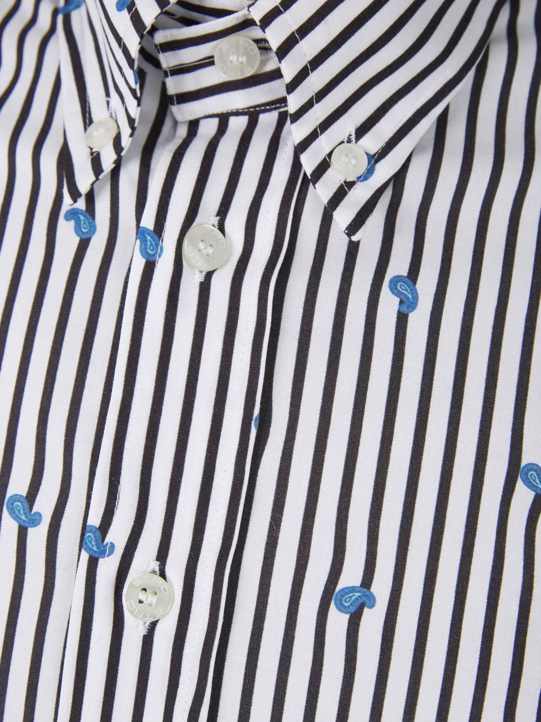 Etro Camisa Motivo Paisley Rayas color Blanco sku 531-005695 01 - Foto 3