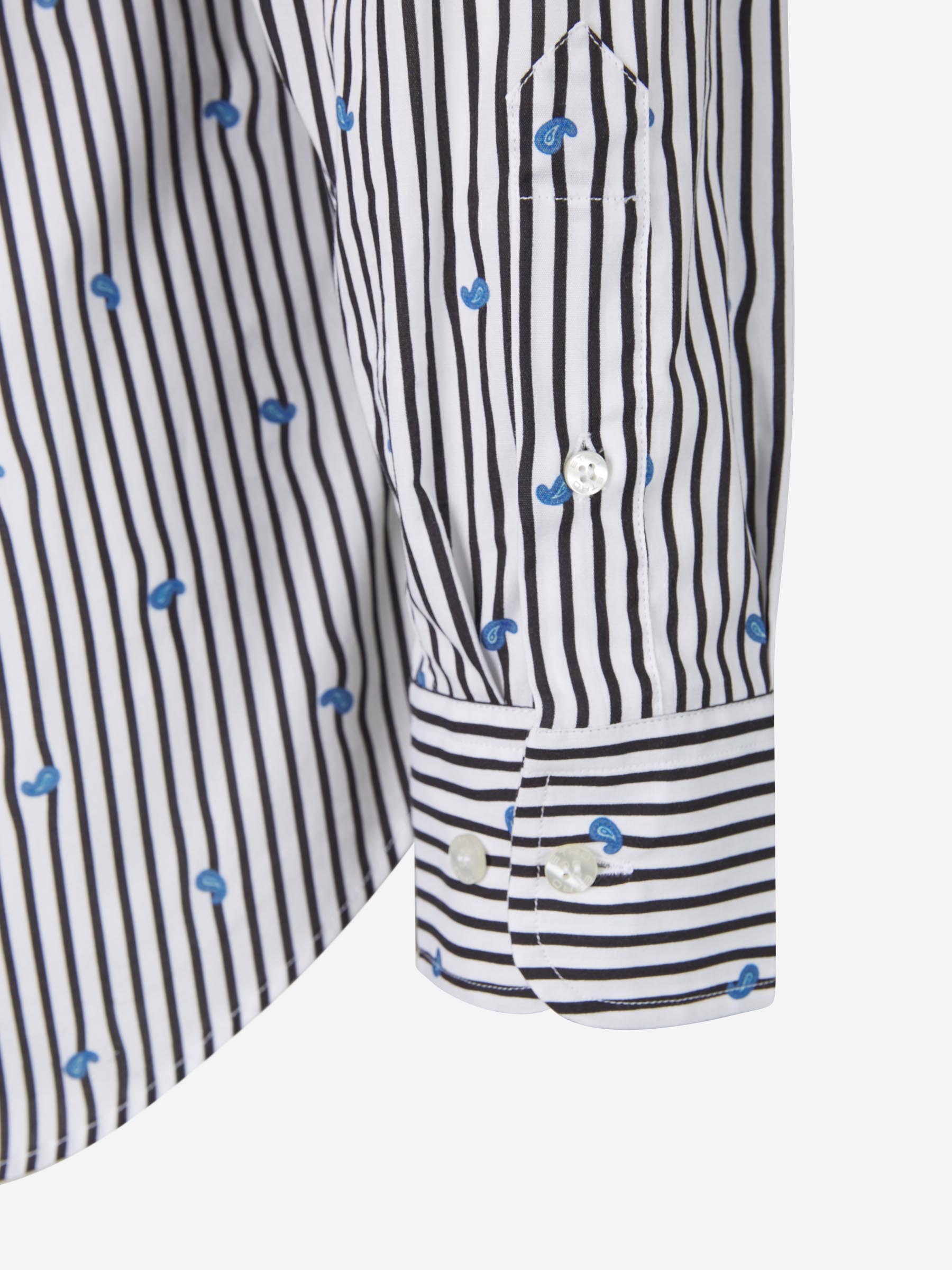 Etro Camisa Motivo Paisley Rayas color Blanco sku 531-005695 01 - Foto 4