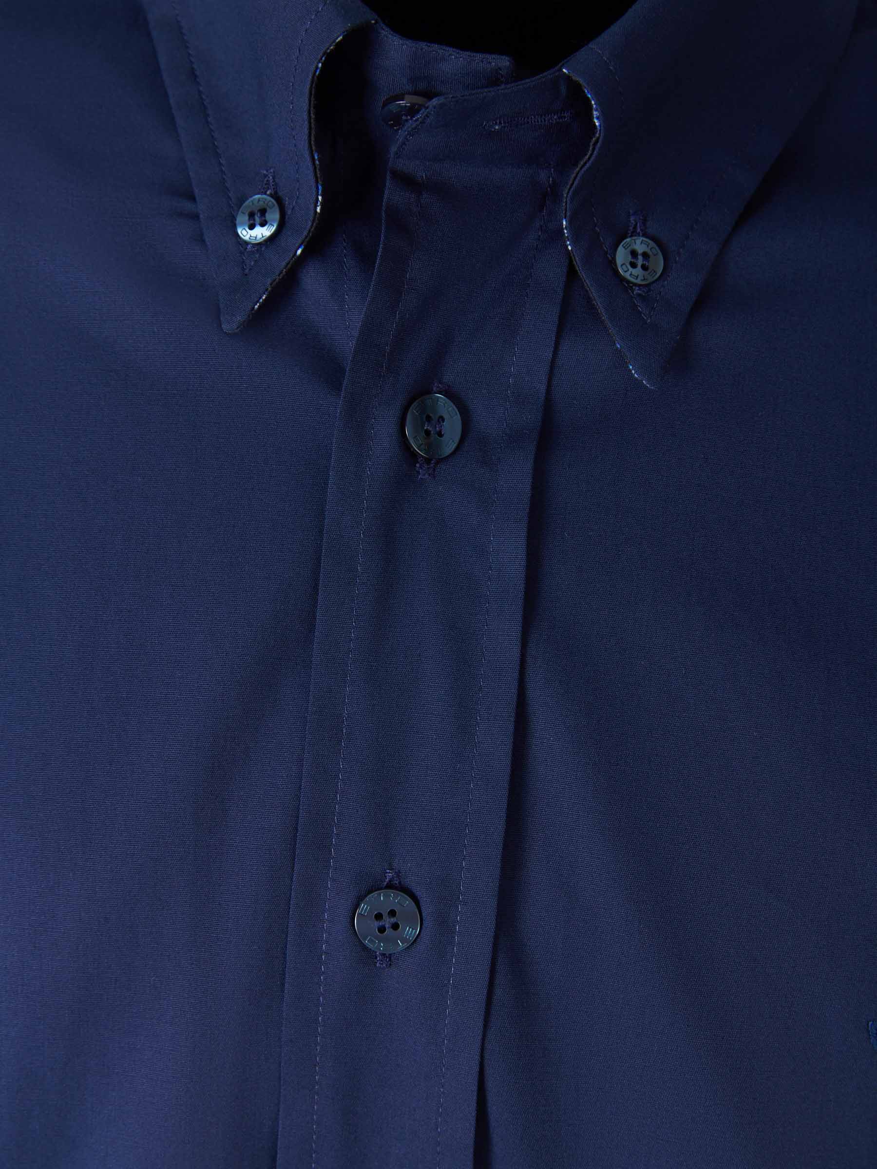 Etro Camisa Stretch Logo color Azul Marino sku 531-005697 01 - Foto 3