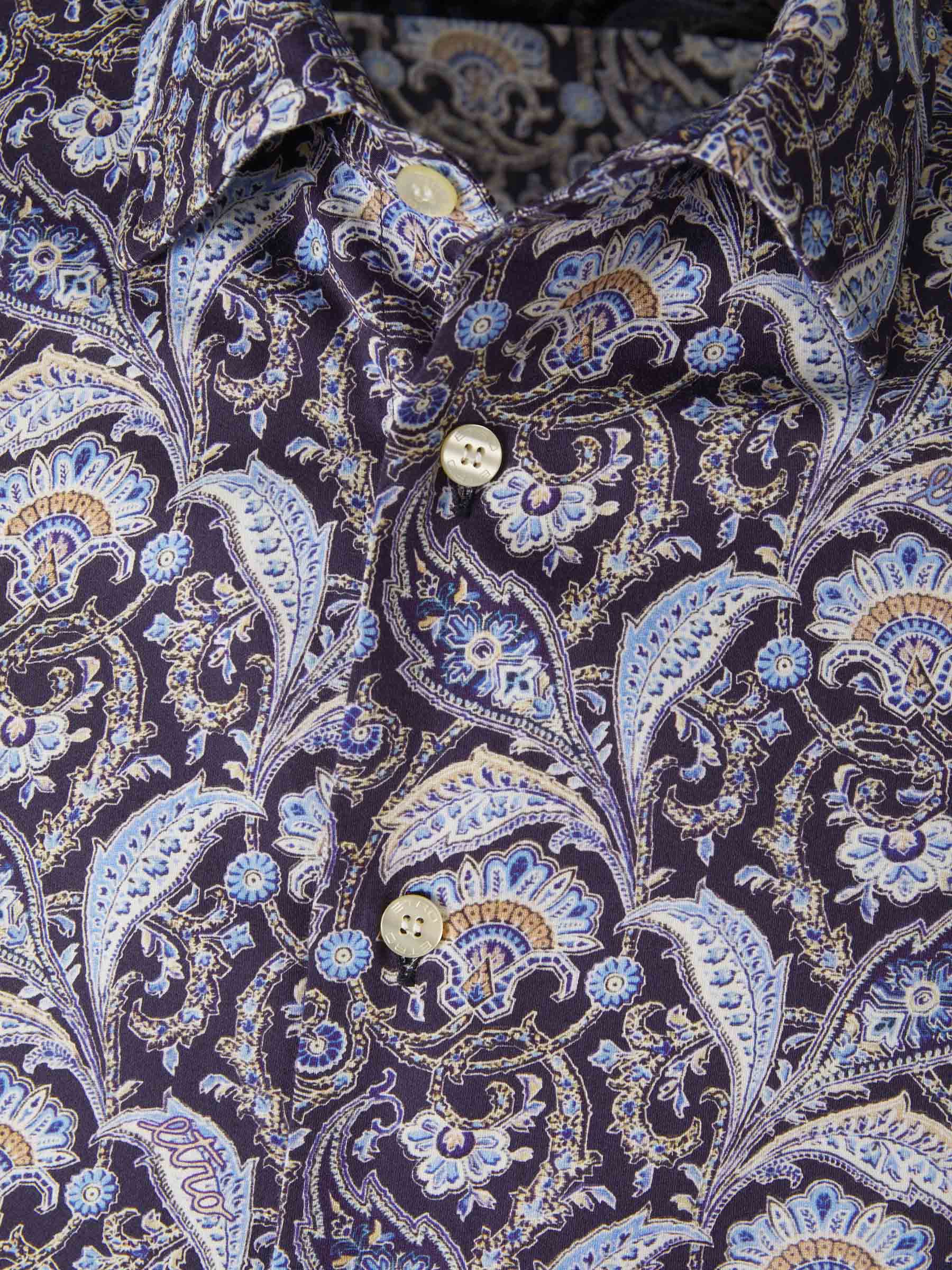 Etro Camisa Estampado Paisley color Azul Marino sku 531-005701 01 - Foto 3