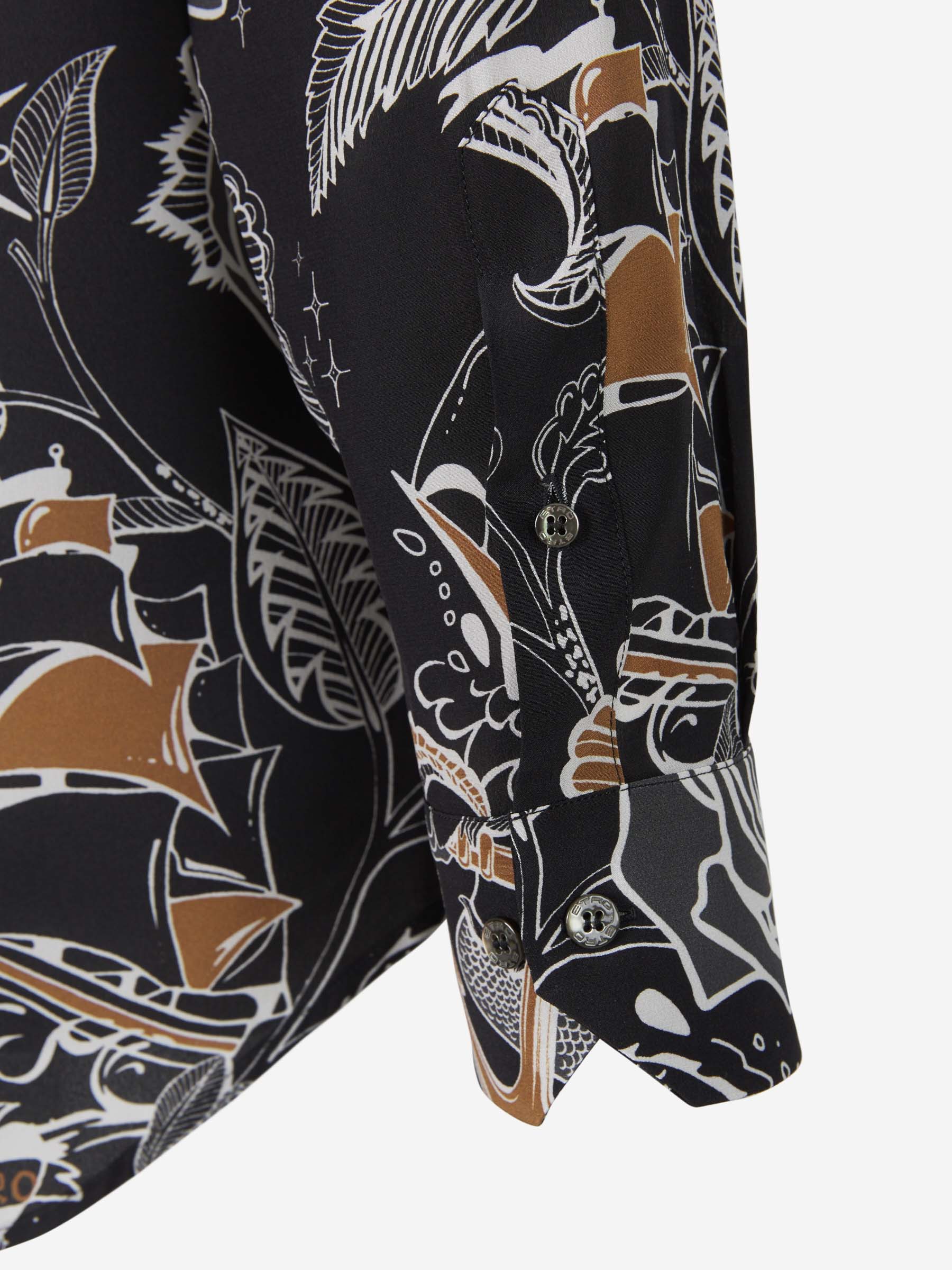 Etro Camisa Motivo Tattoo Seda color Negro sku 531-005702 01 - Foto 4