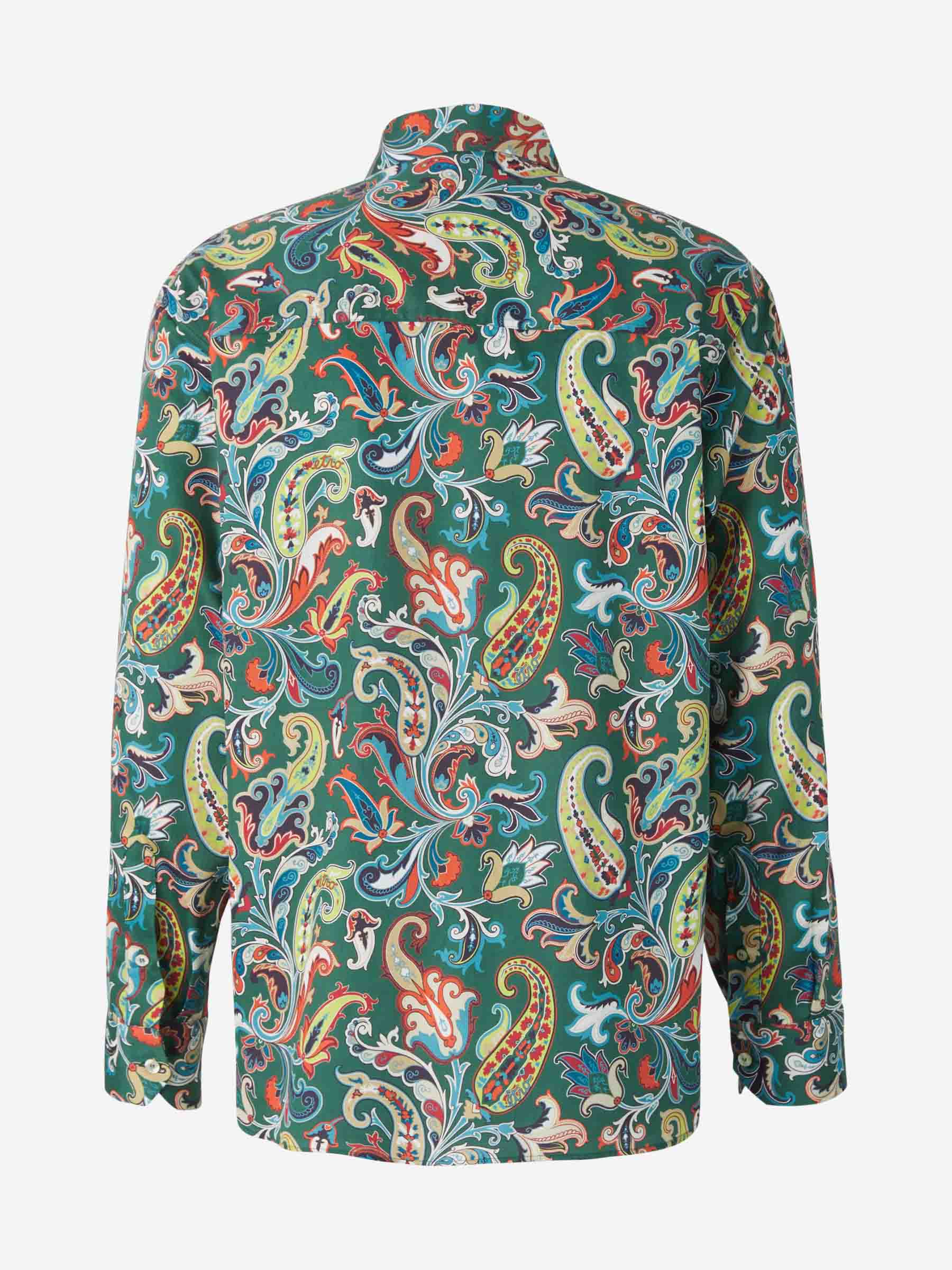 Etro Camisa Paisley Popelina color Verde Oscuro sku 531-005703 01 - Foto 2
