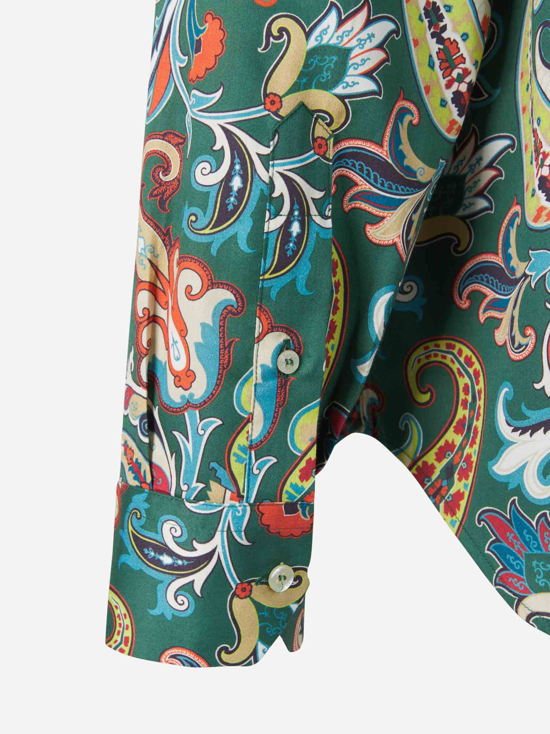 Etro Camisa Paisley Popelina color Verde Oscuro sku 531-005703 01 - Foto 4