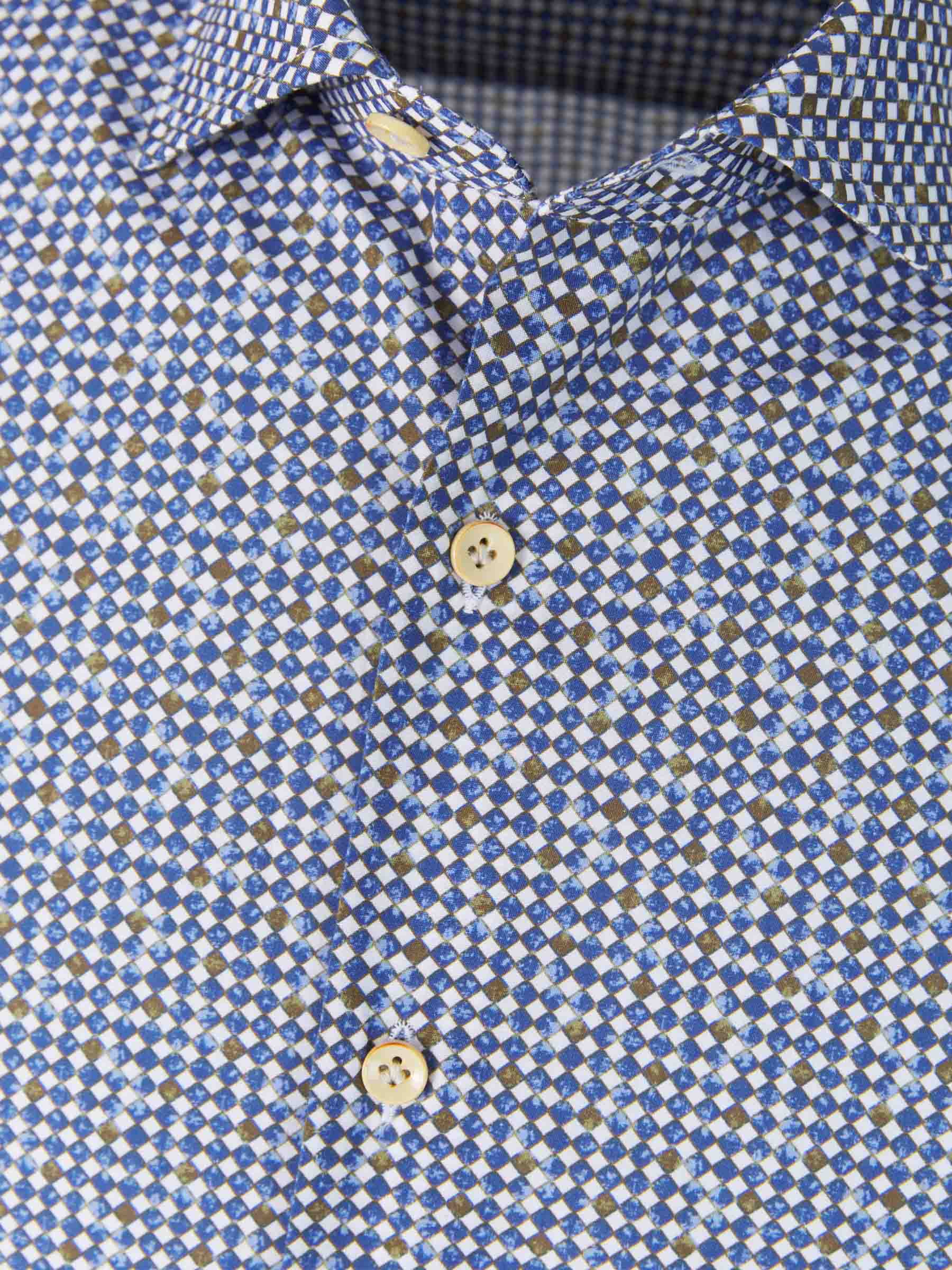 Santa Eulalia Camisa Motivo Geométrico color Azul Cobalto sku 531-005706 01 - Foto 3