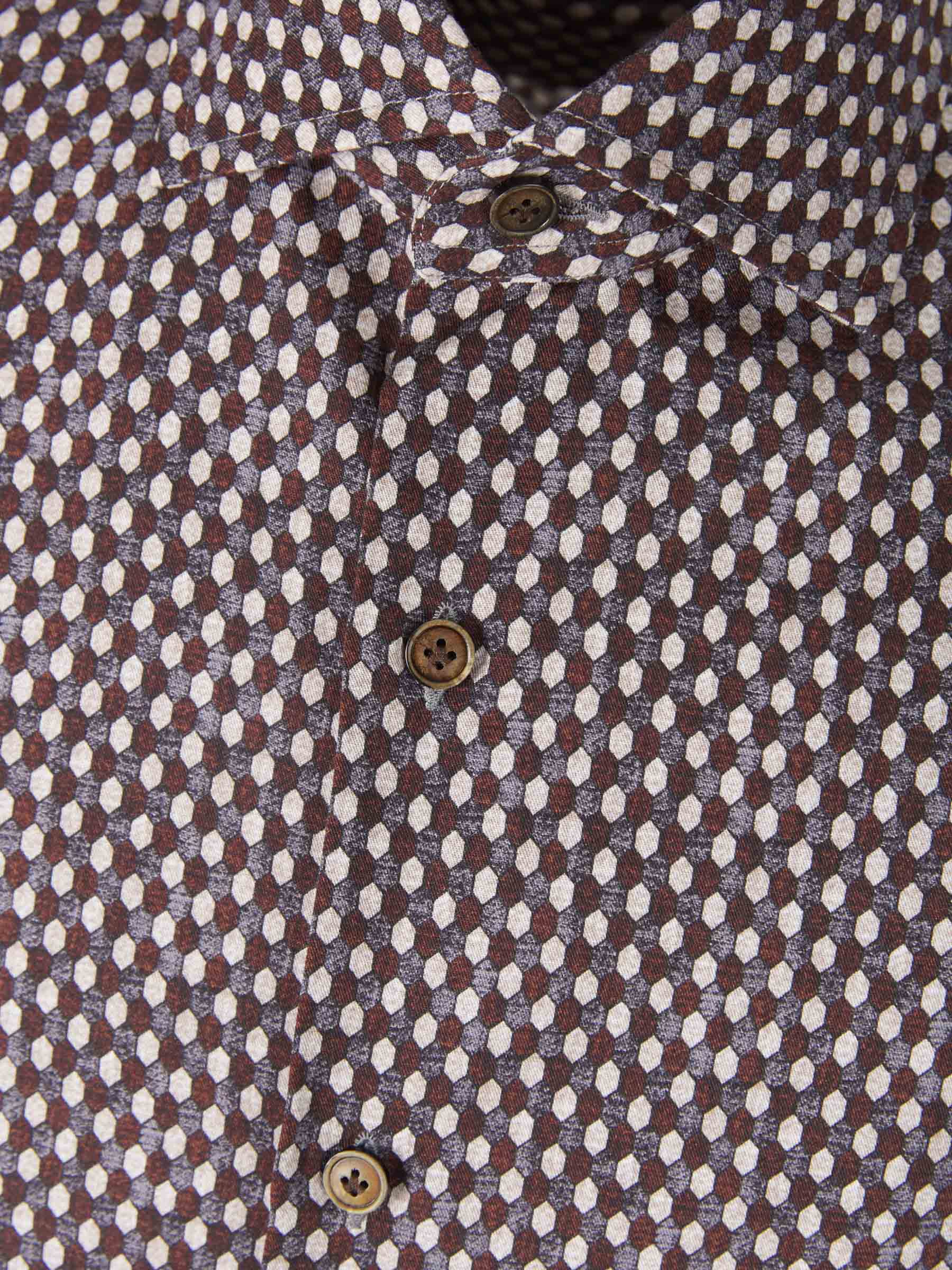 Santa Eulalia Camisa Motivo Geométrico color Marrón Oscuro sku 531-005707 02 - Foto 3