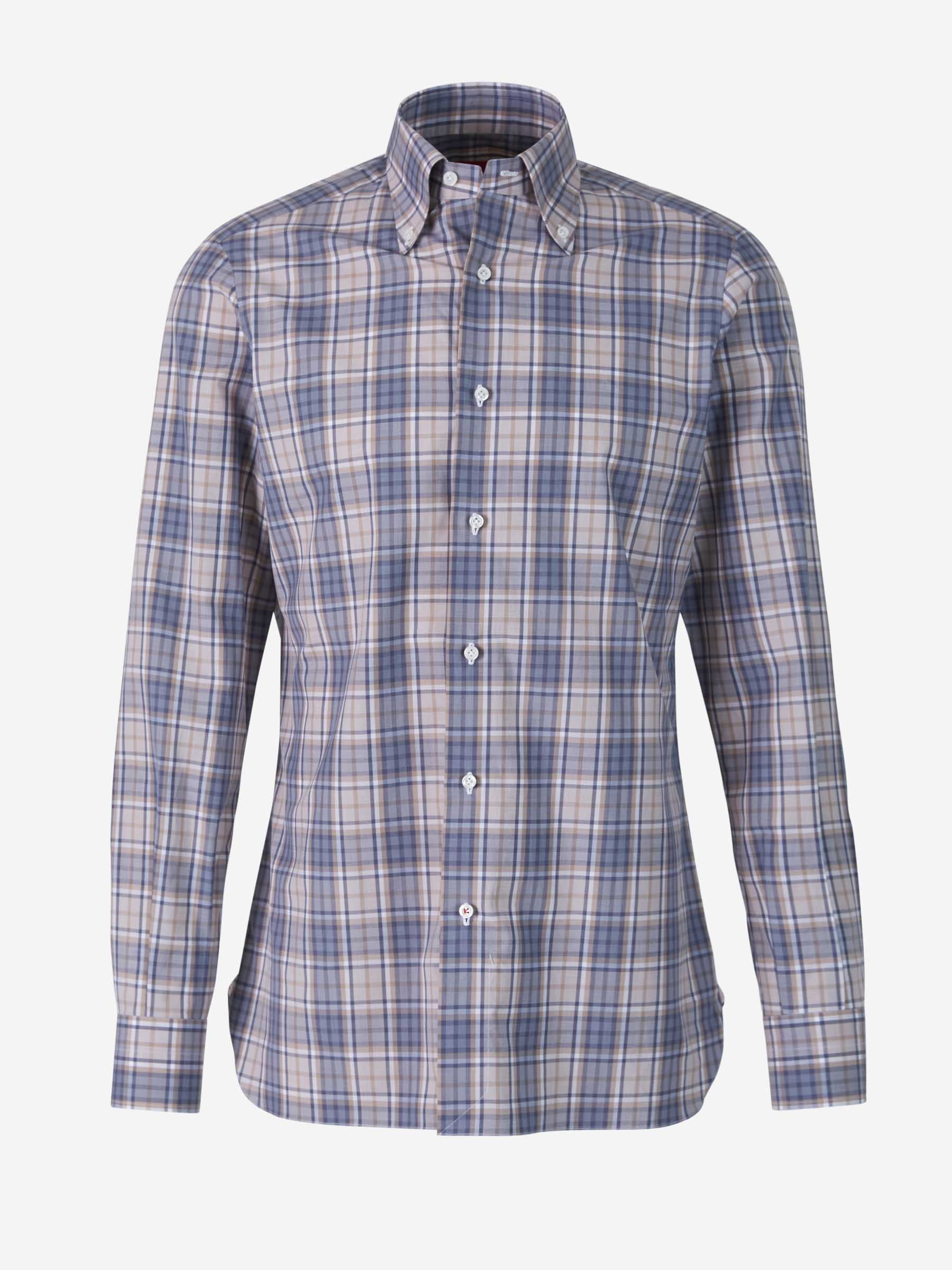 Isaia Camisa Motivo Cuadros color Azul Denim sku 531-005714 01 - Foto 1