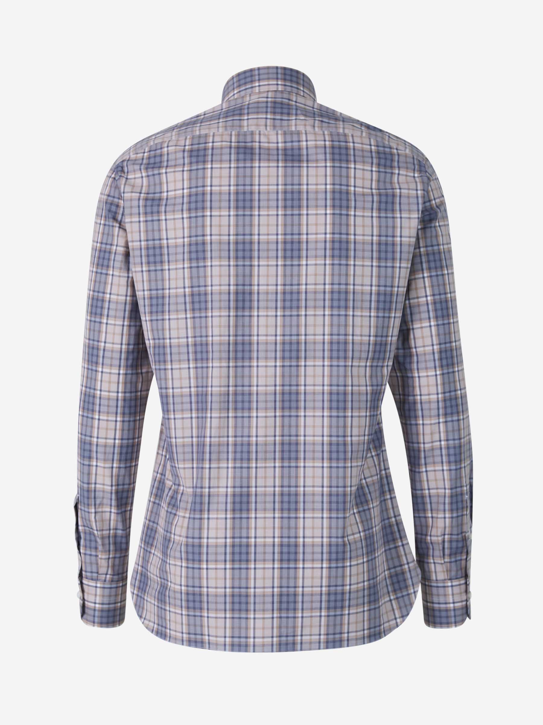 Isaia Camisa Motivo Cuadros color Azul Denim sku 531-005714 01 - Foto 2