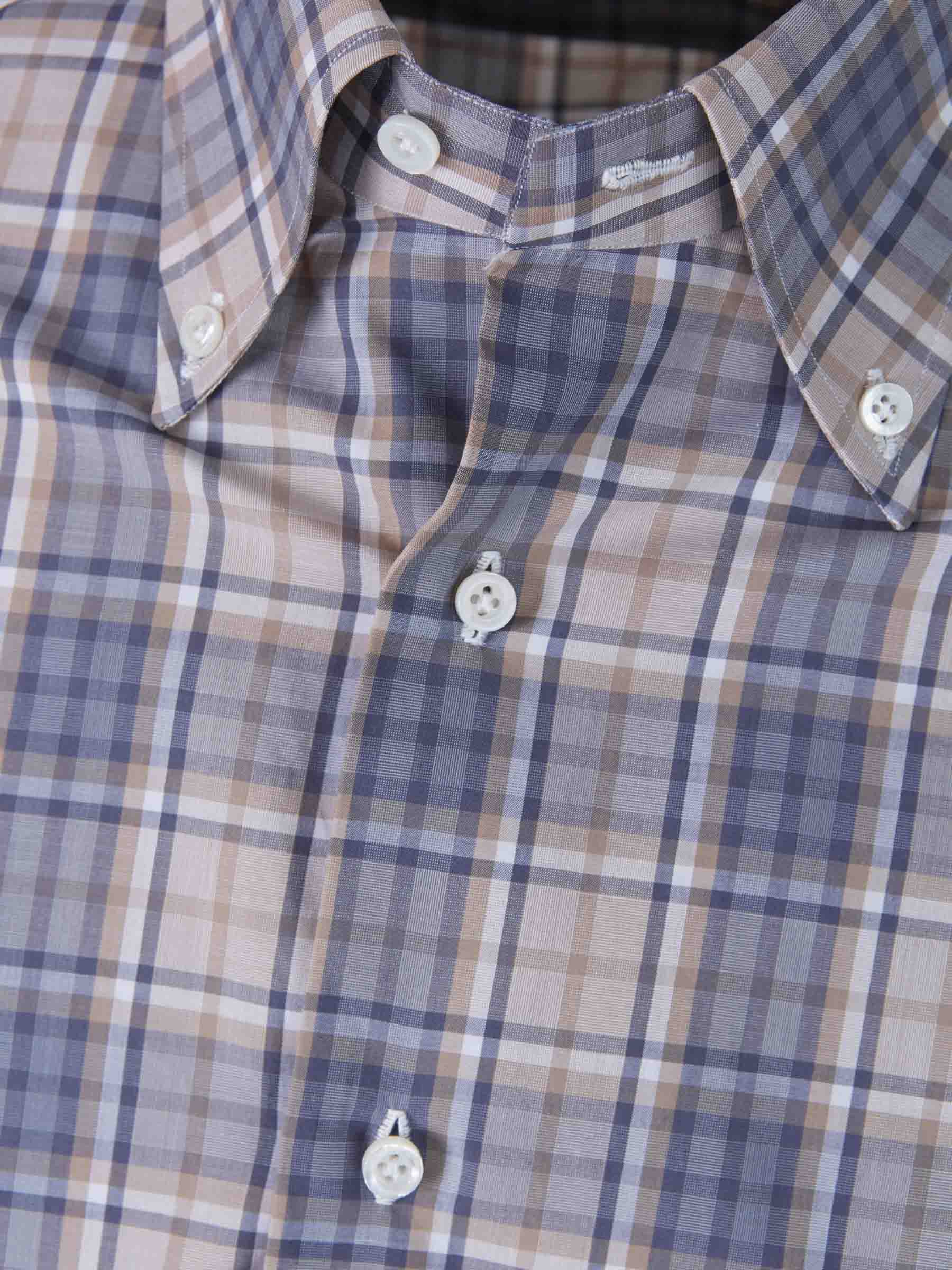 Isaia Camisa Motivo Cuadros color Azul Denim sku 531-005714 01 - Foto 3