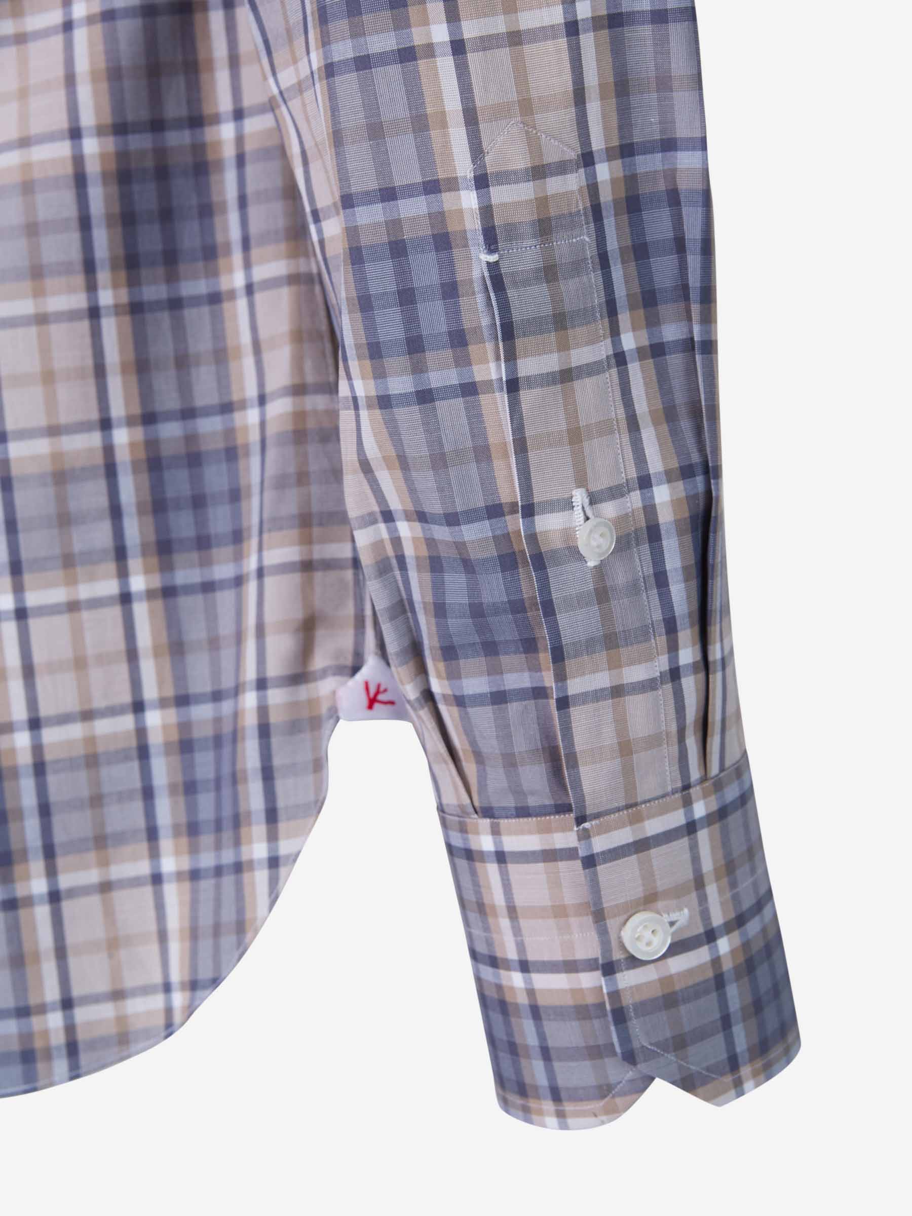 Isaia Camisa Motivo Cuadros color Azul Denim sku 531-005714 01 - Foto 4