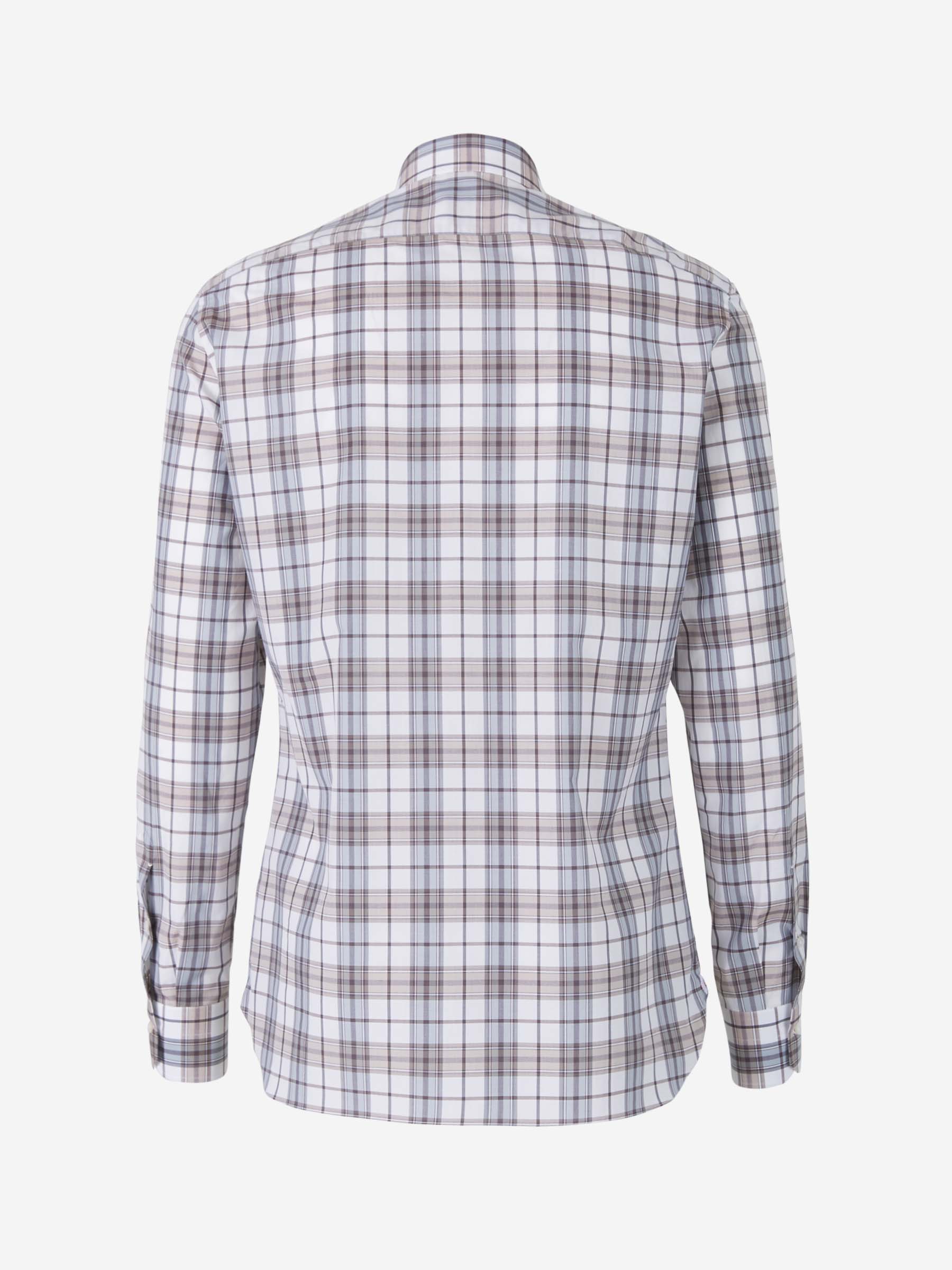 Isaia Camisa Motivo Cuadros color Topo sku 531-005719 01 - Foto 2