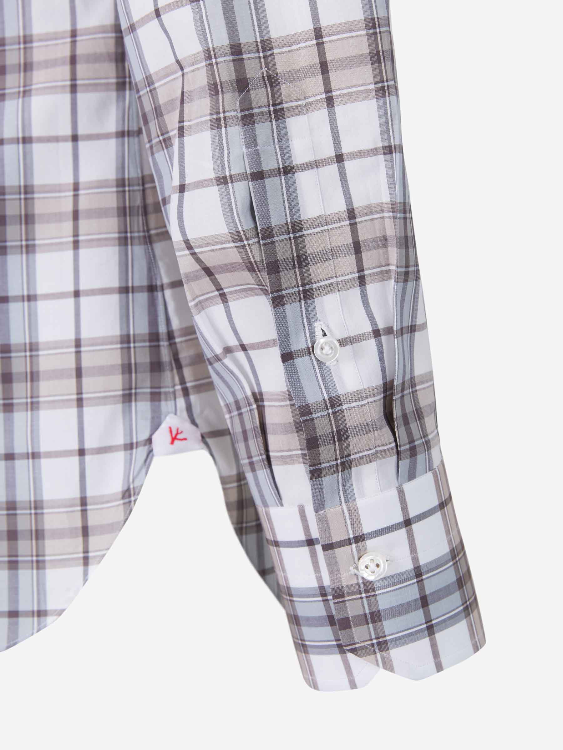 Isaia Camisa Motivo Cuadros color Topo sku 531-005719 01 - Foto 4