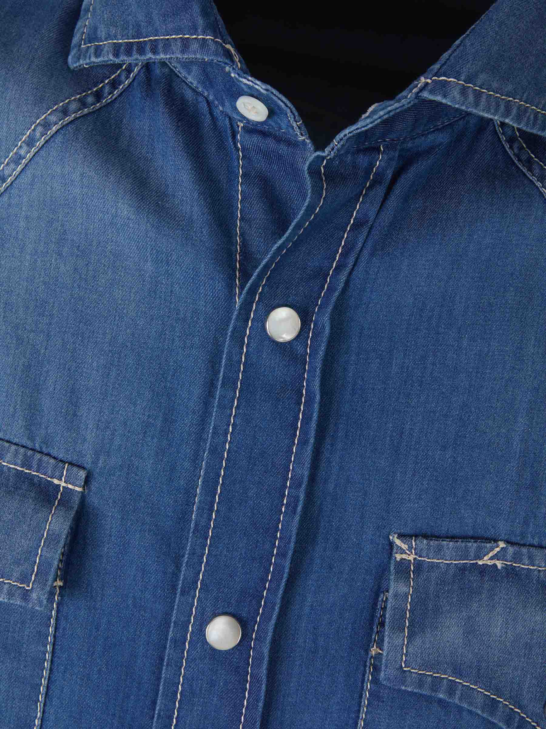 Brunello Cucinelli Camisa Fluida Denim color Azul Denim sku 531-005732 01 - Foto 3