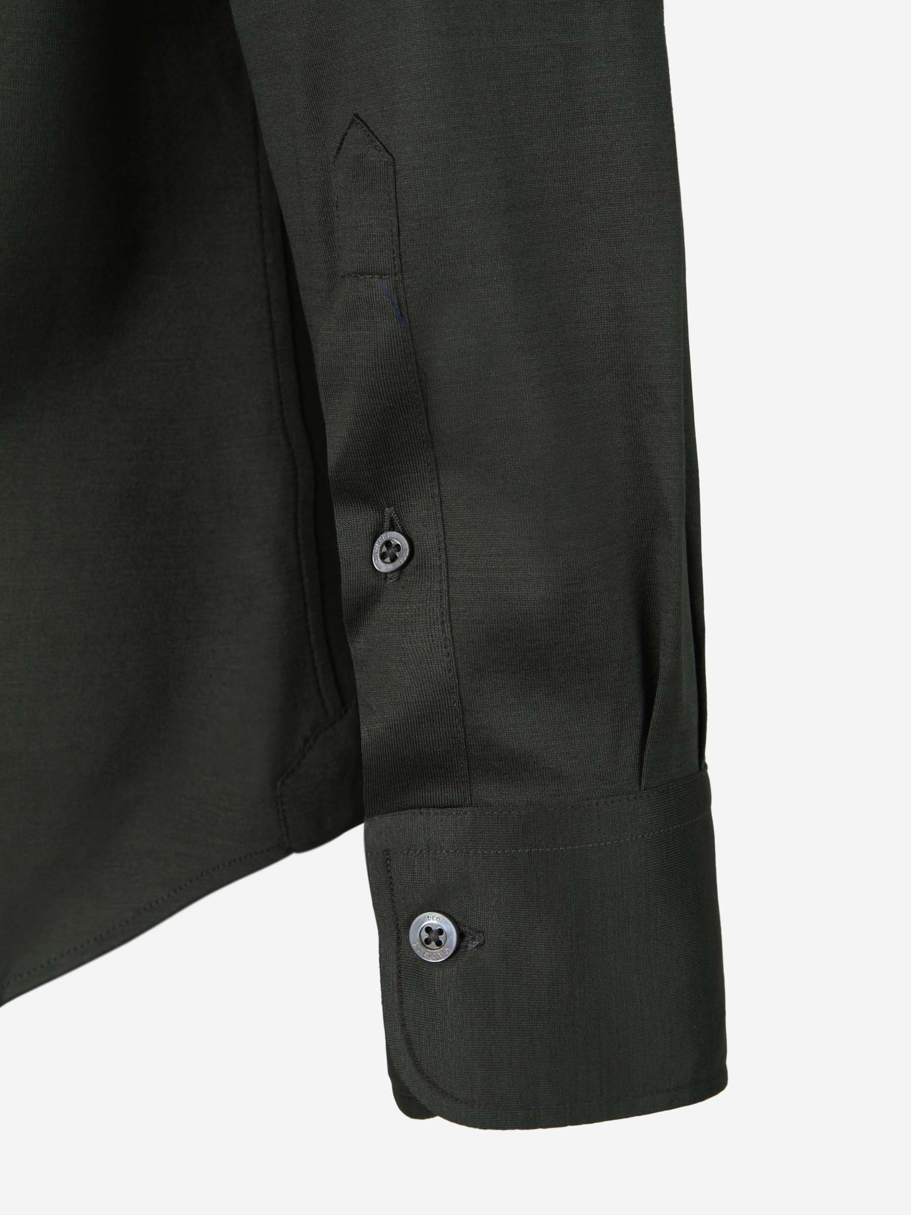 Canali Camisa Lisa Algodón color Verde Militar sku 531-005769 02 - Foto 4