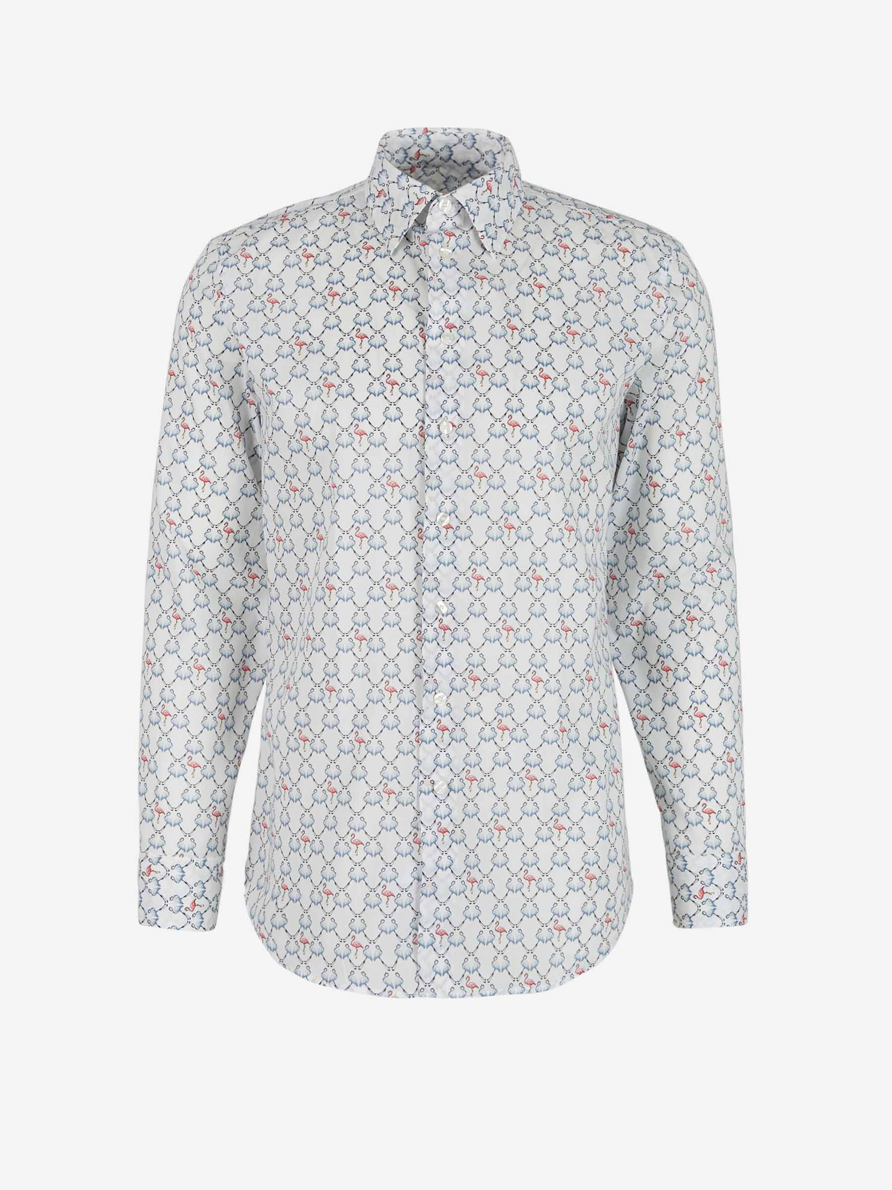 Etro Camisa Motivo Flamencos color Blanco sku 531-005811 01 - Foto 1