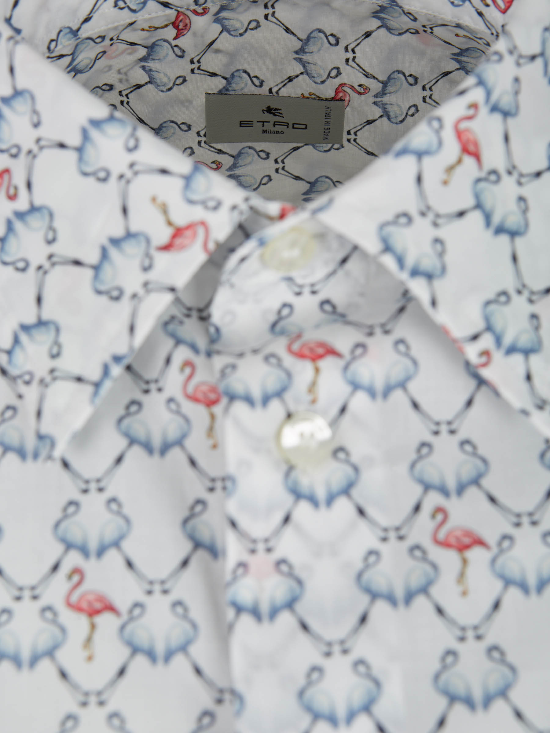 Etro Camisa Motivo Flamencos color Blanco sku 531-005811 01 - Foto 3