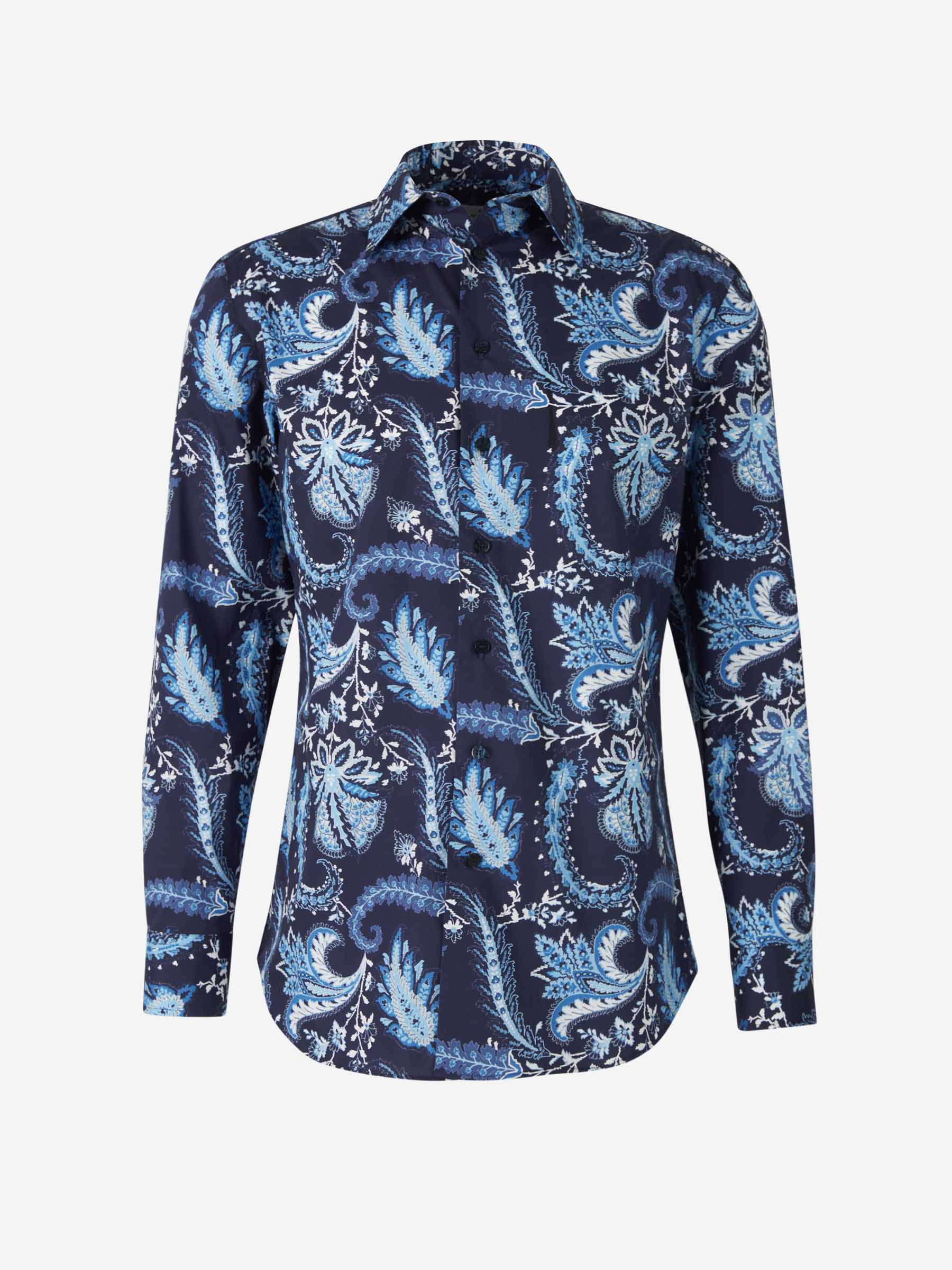 Etro Camisa Motivo Floral color Azul Marino sku 531-005815 01 - Foto 1
