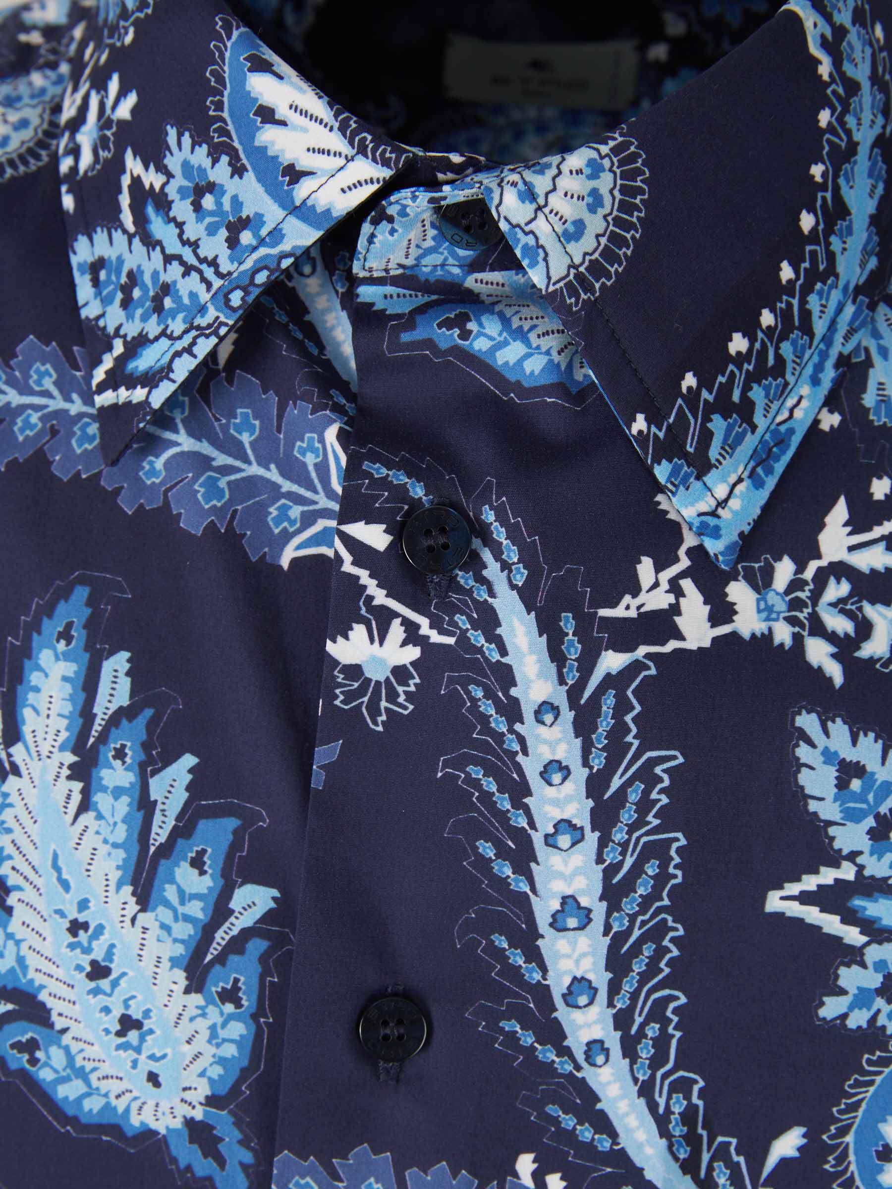 Etro Camisa Motivo Floral color Azul Marino sku 531-005815 01 - Foto 3