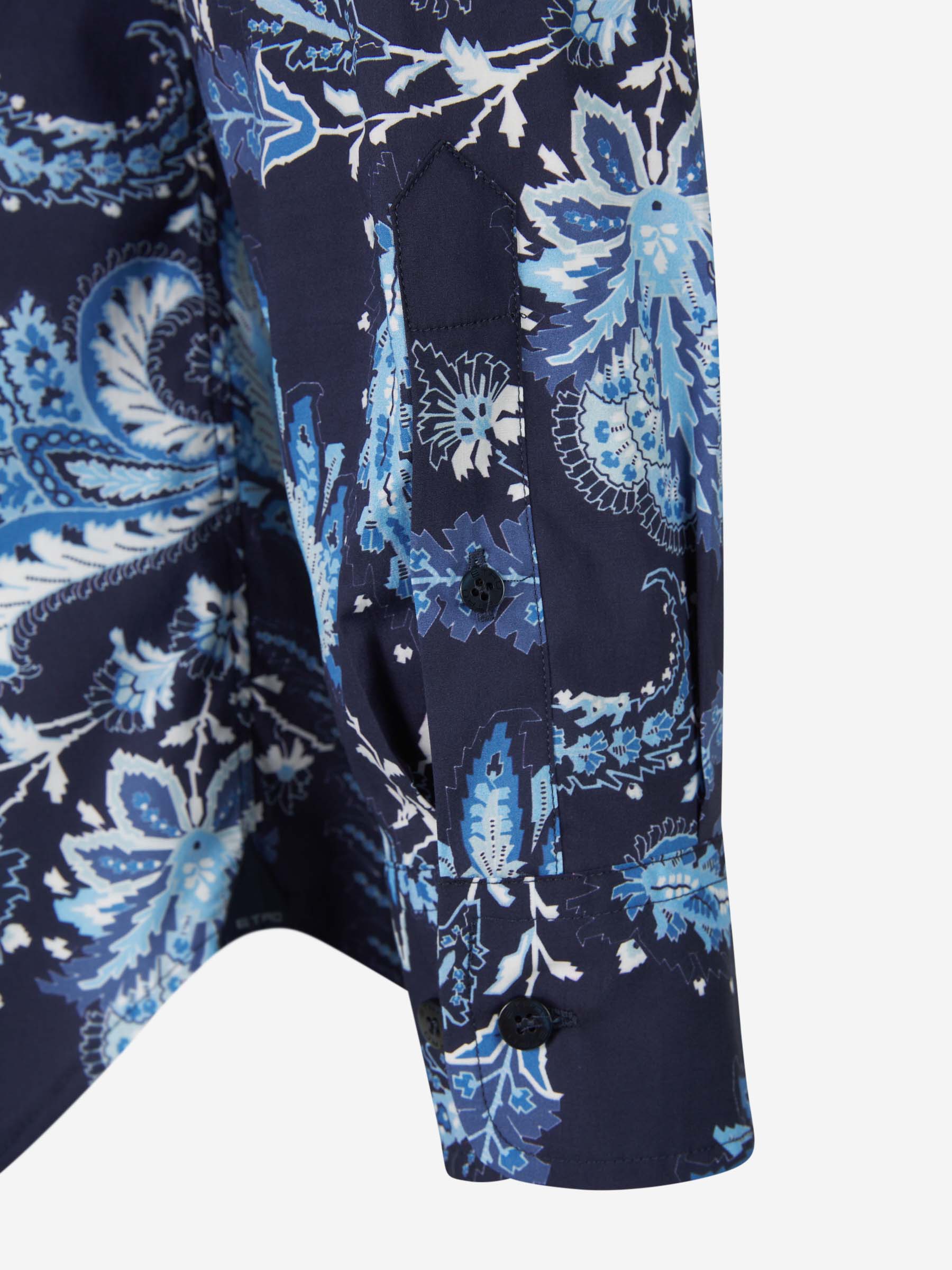 Etro Camisa Motivo Floral color Azul Marino sku 531-005815 01 - Foto 4
