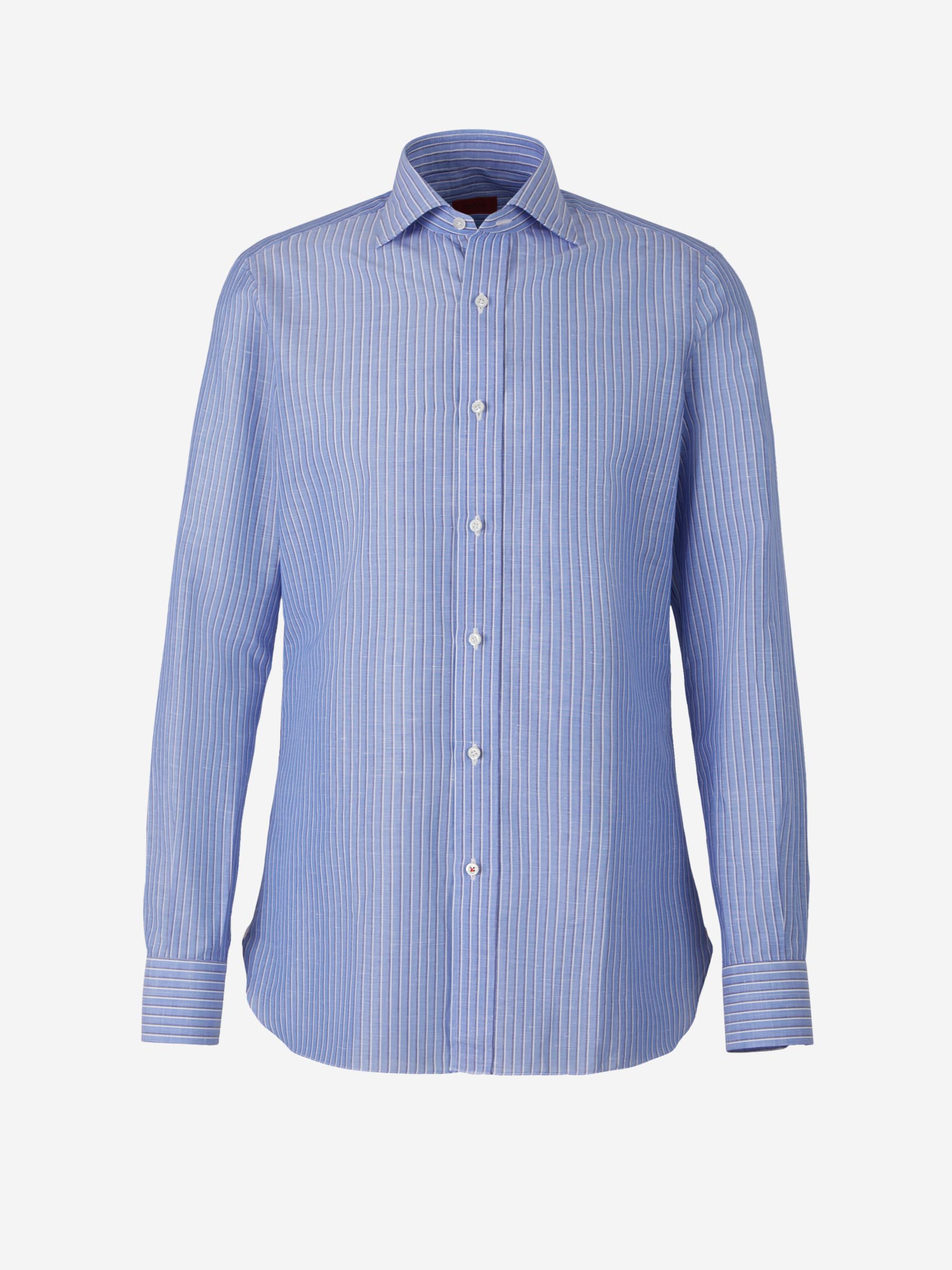 Isaia Camisa Motivo Rayas color Azul Cielo sku 531-005821 01 - Foto 1