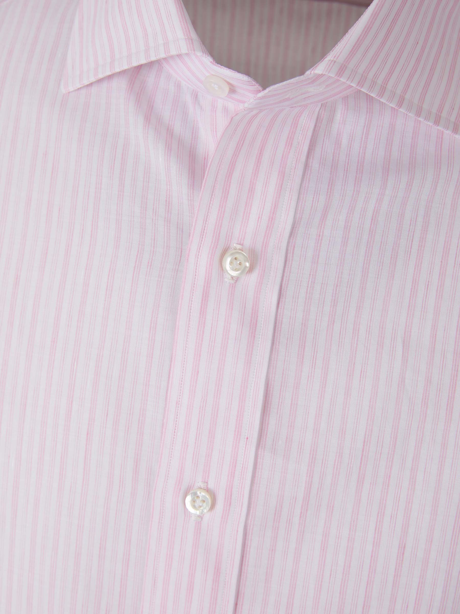 Isaia Camisa Motivo Rayas color Rosa Claro sku 531-005822 01 - Foto 3