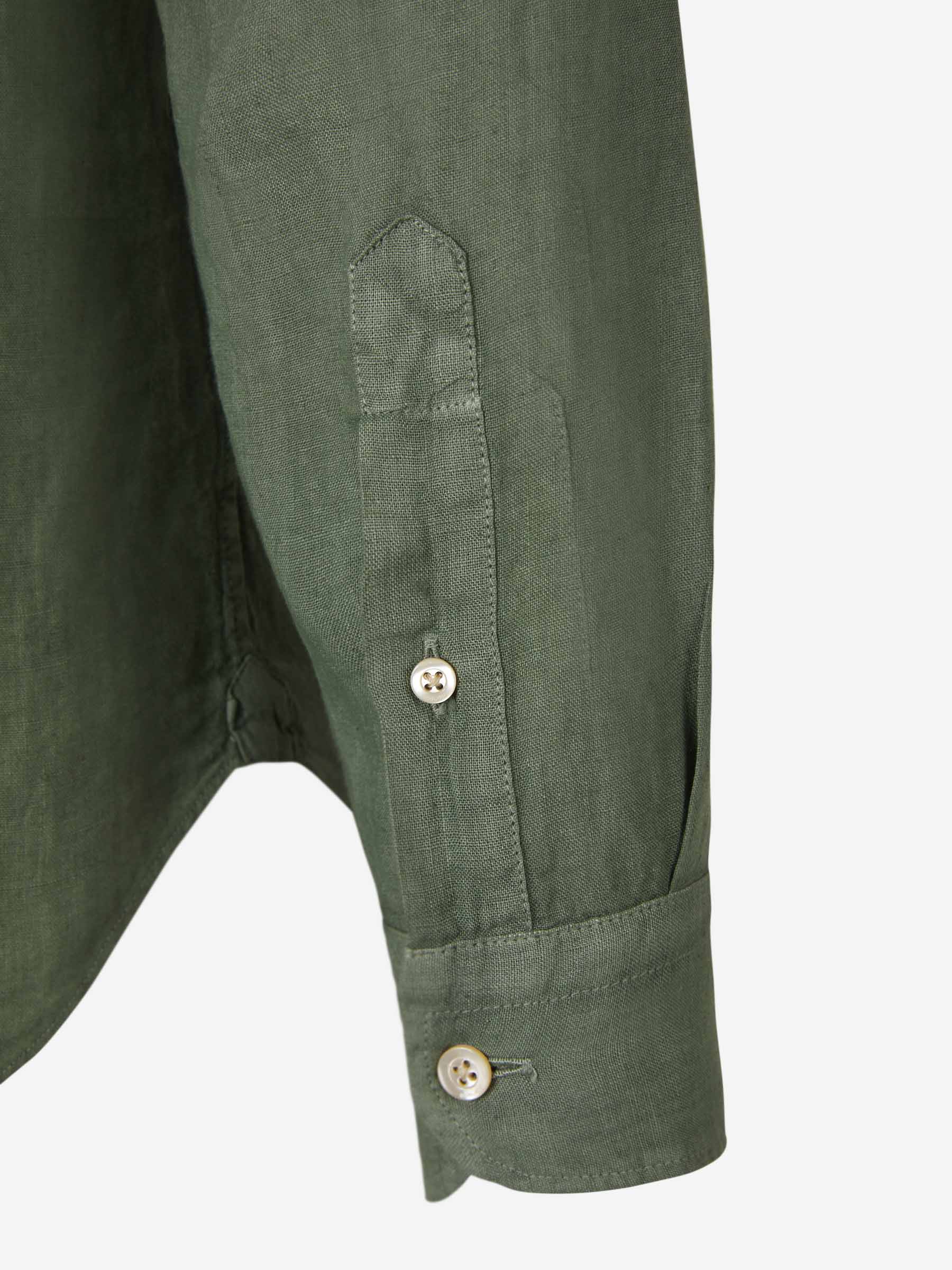 Boglioli Camisa Cuello Mao color Verde Militar sku 531-005829 03 - Foto 8