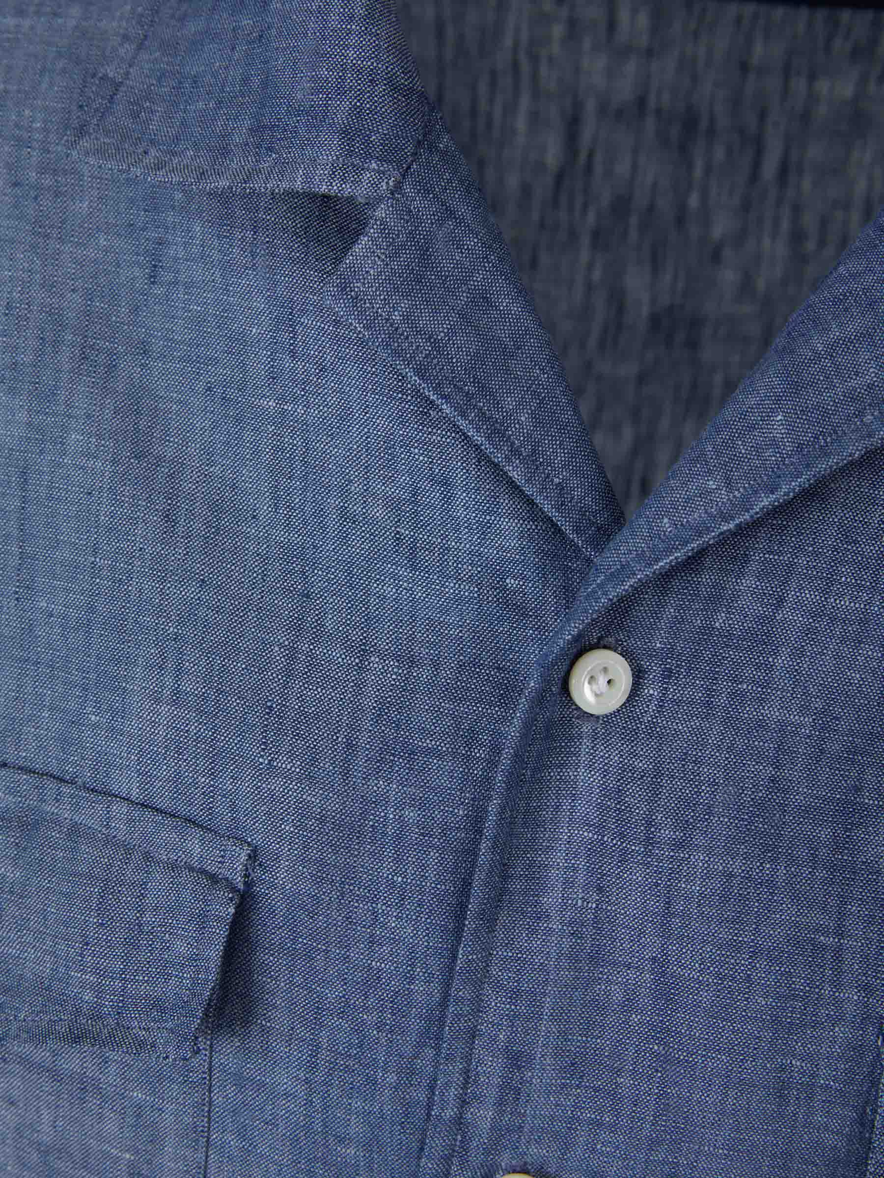 Borrelli Camisa Ligera Lino color Topo sku 531-005847 02 - Foto 3