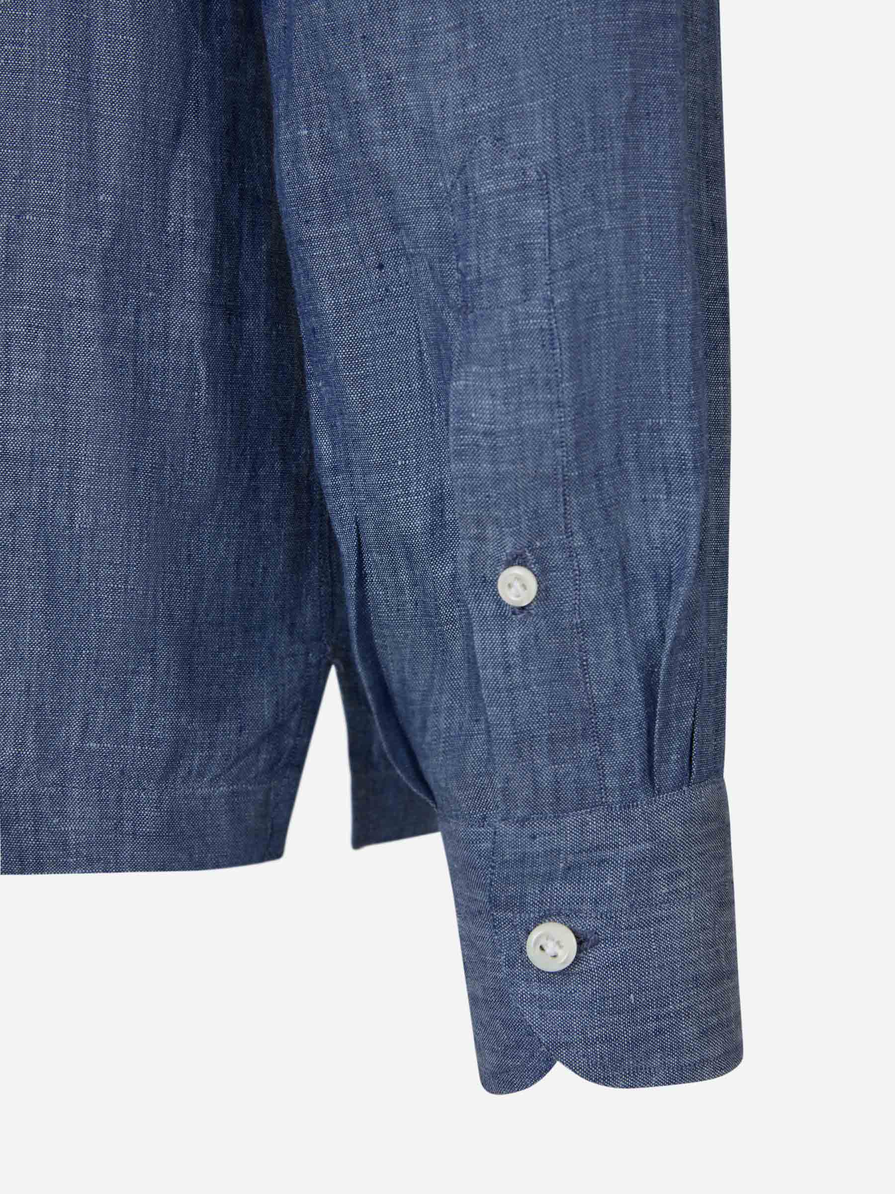 Borrelli Camisa Ligera Lino color Topo sku 531-005847 02 - Foto 4