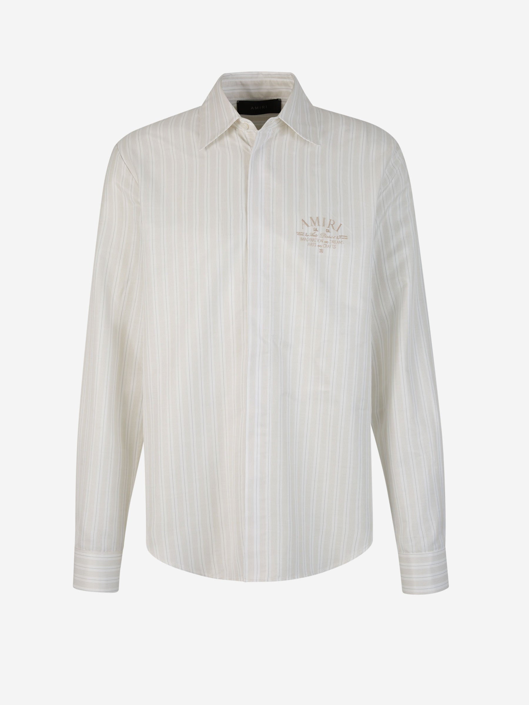 Amiri Camisa Logo Rayas color Beis sku 531-006117 01 - Foto 1