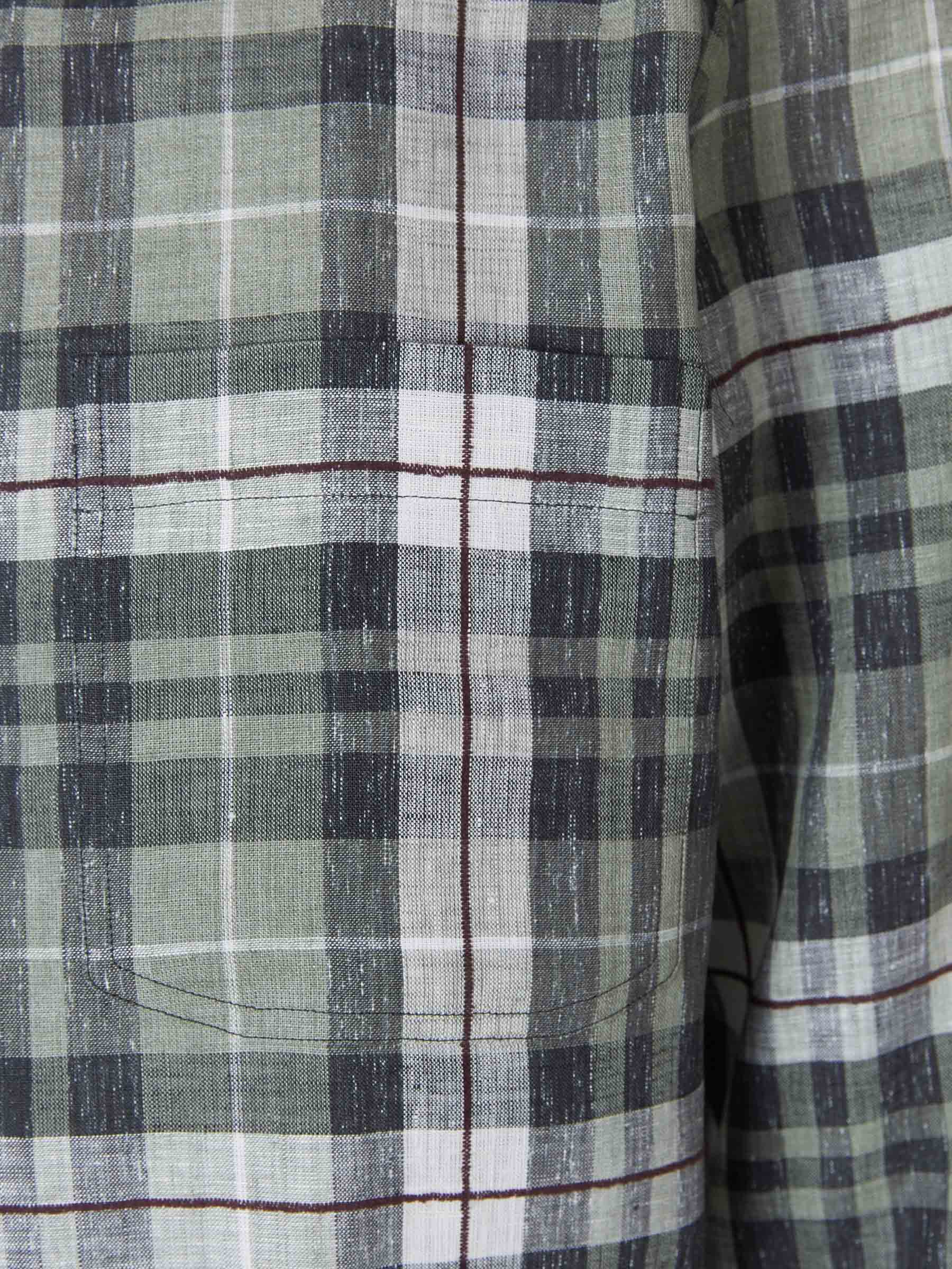 Brioni Camisa Motivo Cuadros color Verde Militar sku 532-000380 01 - Foto 5