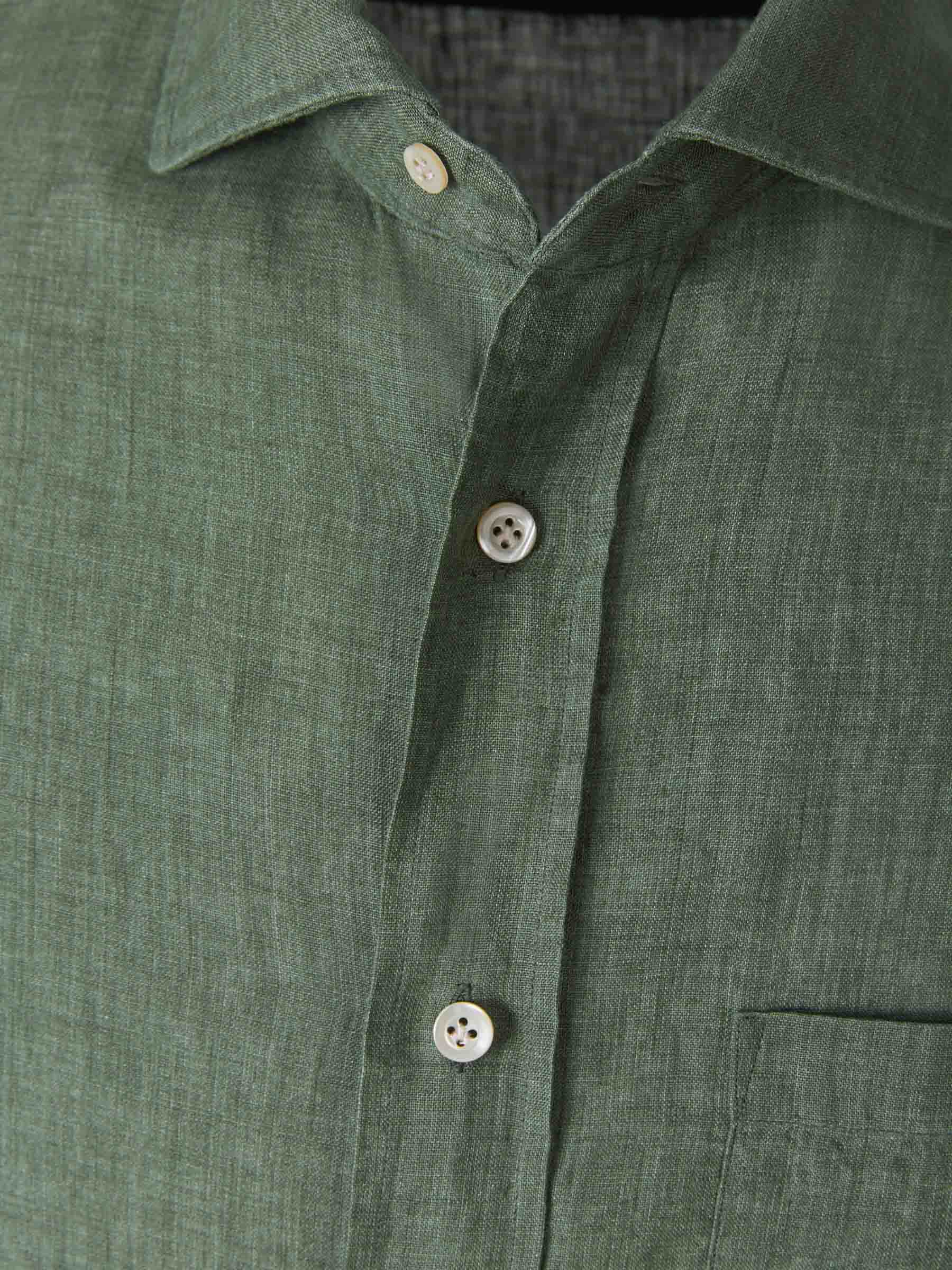 Santa Eulalia Camisa Manga Corta Lino color Verde Militar sku 532-000393 02 - Foto 3