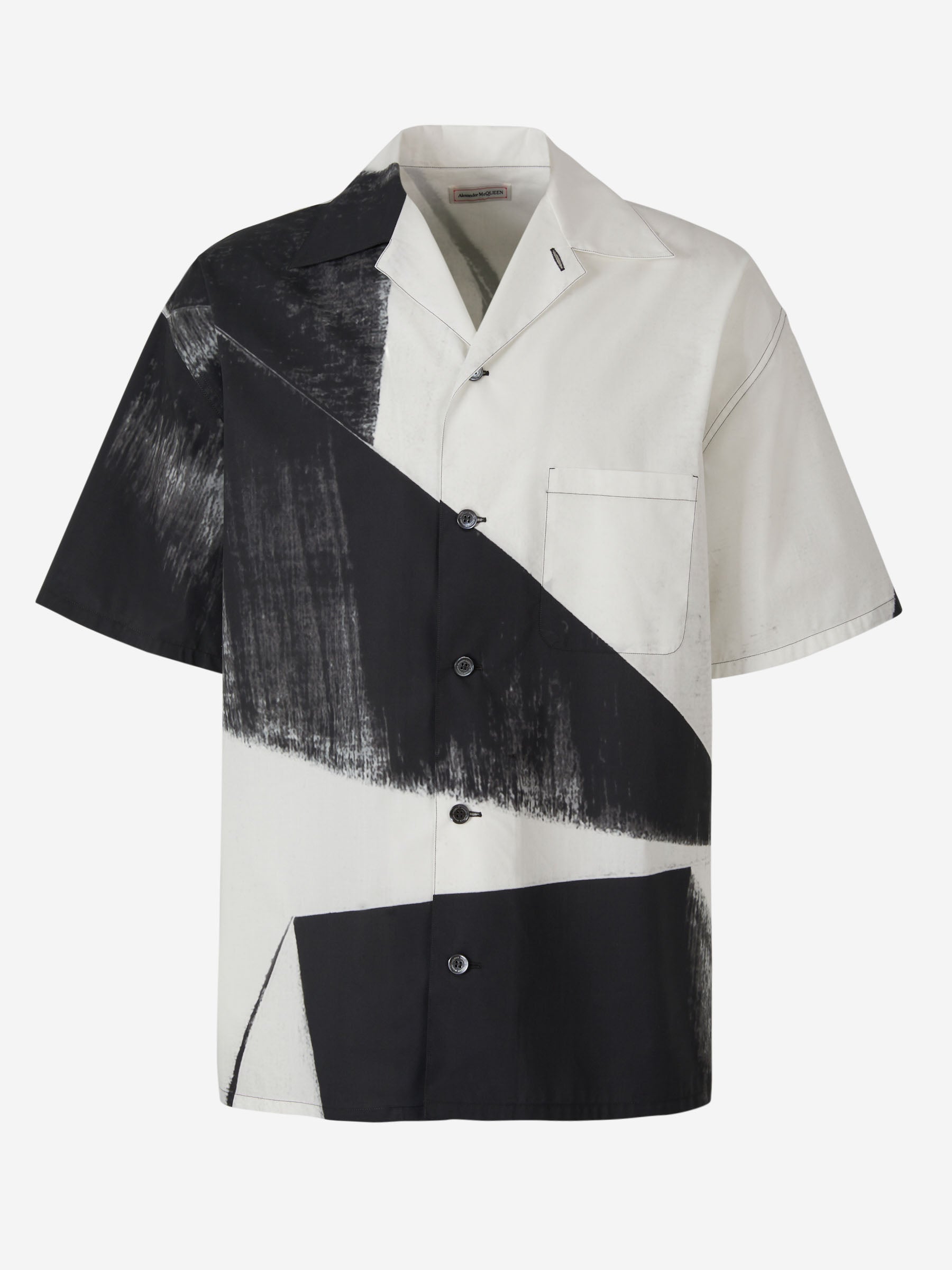 Alexander McQueen Camisa Motivo Asimétrico color Negro sku 532-000474 01 - Foto 1