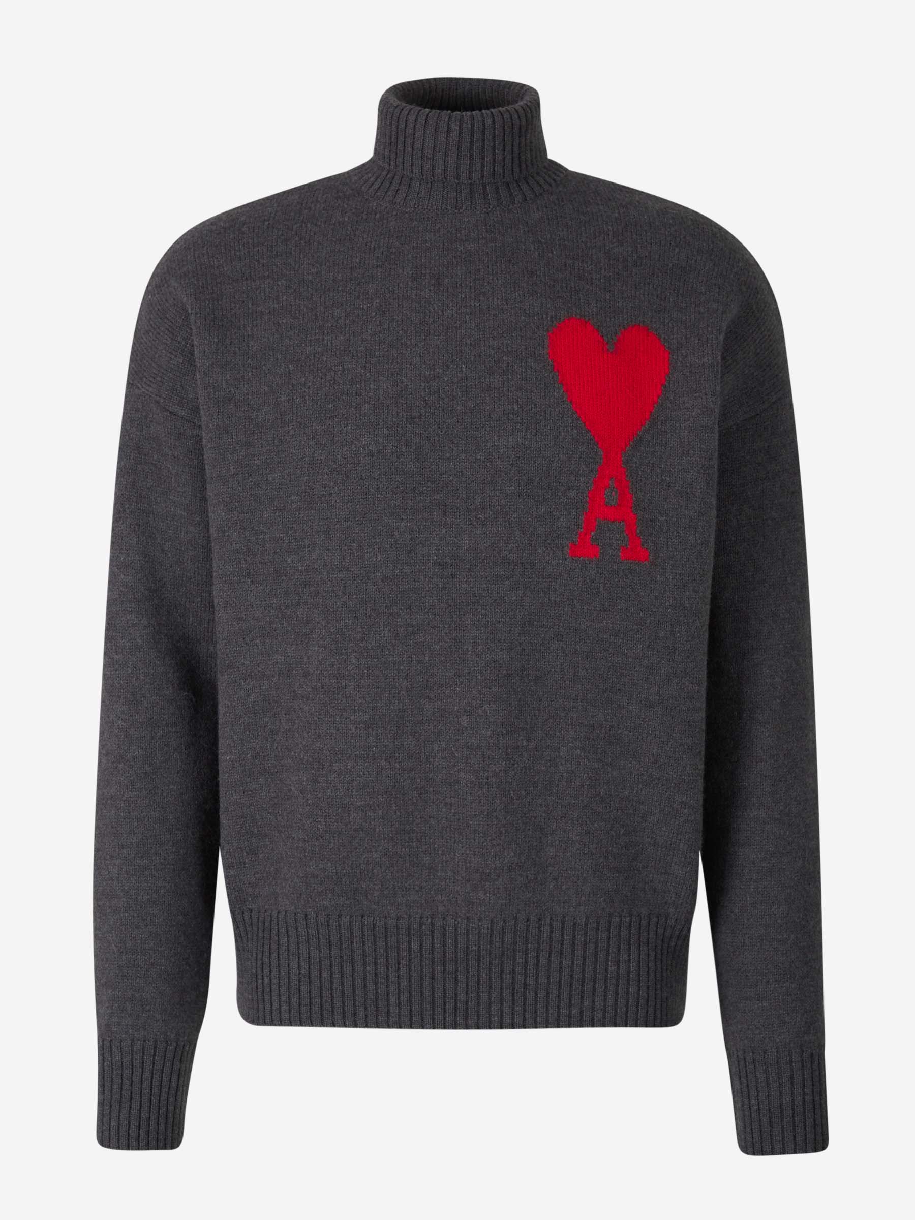 Outlet online Ami Paris Hombre Jersey Big Ami De Coeur color Gris Claro sku 542-002099 02 - Foto 1