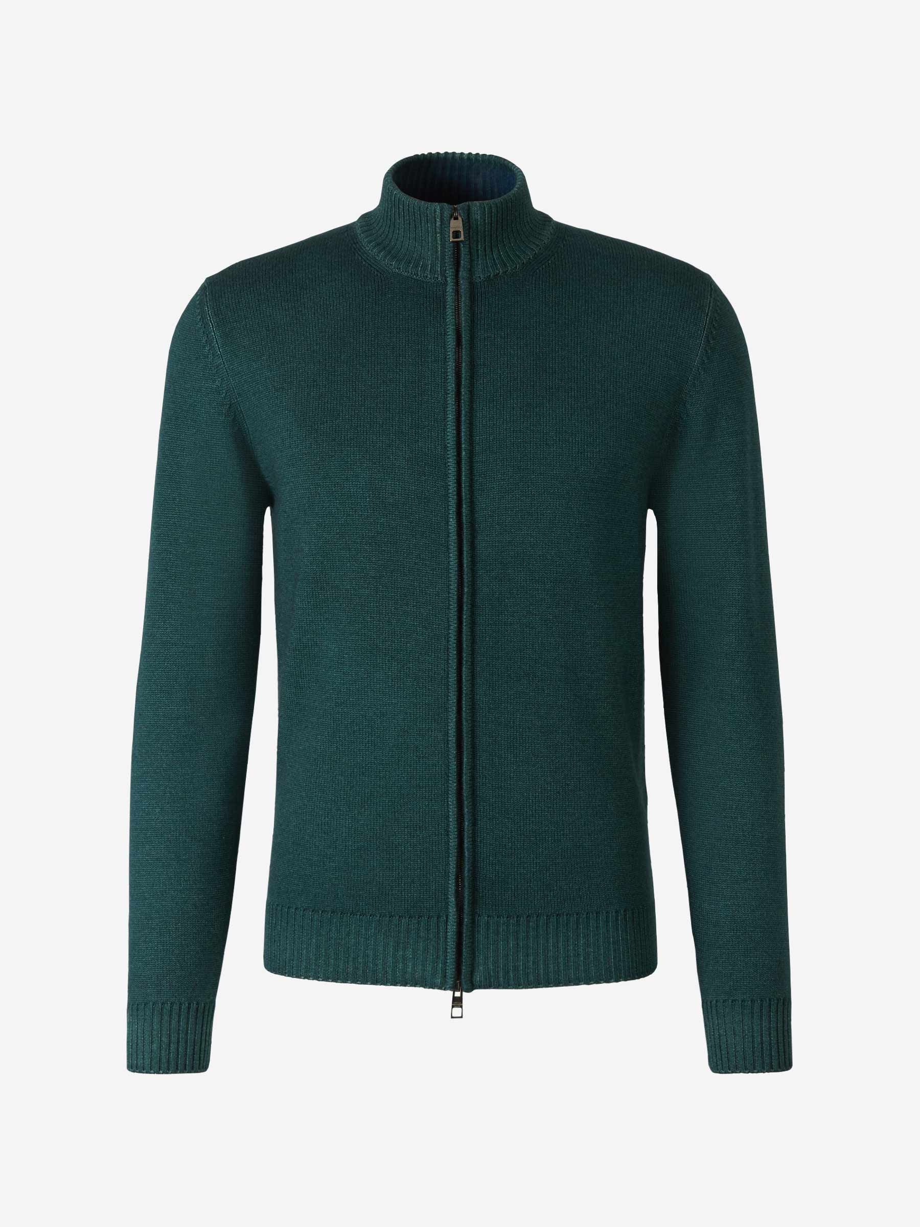 Borrelli Cárdigan Lana Cremallera color Verde Azulado sku 543-000810 01 - Foto 1