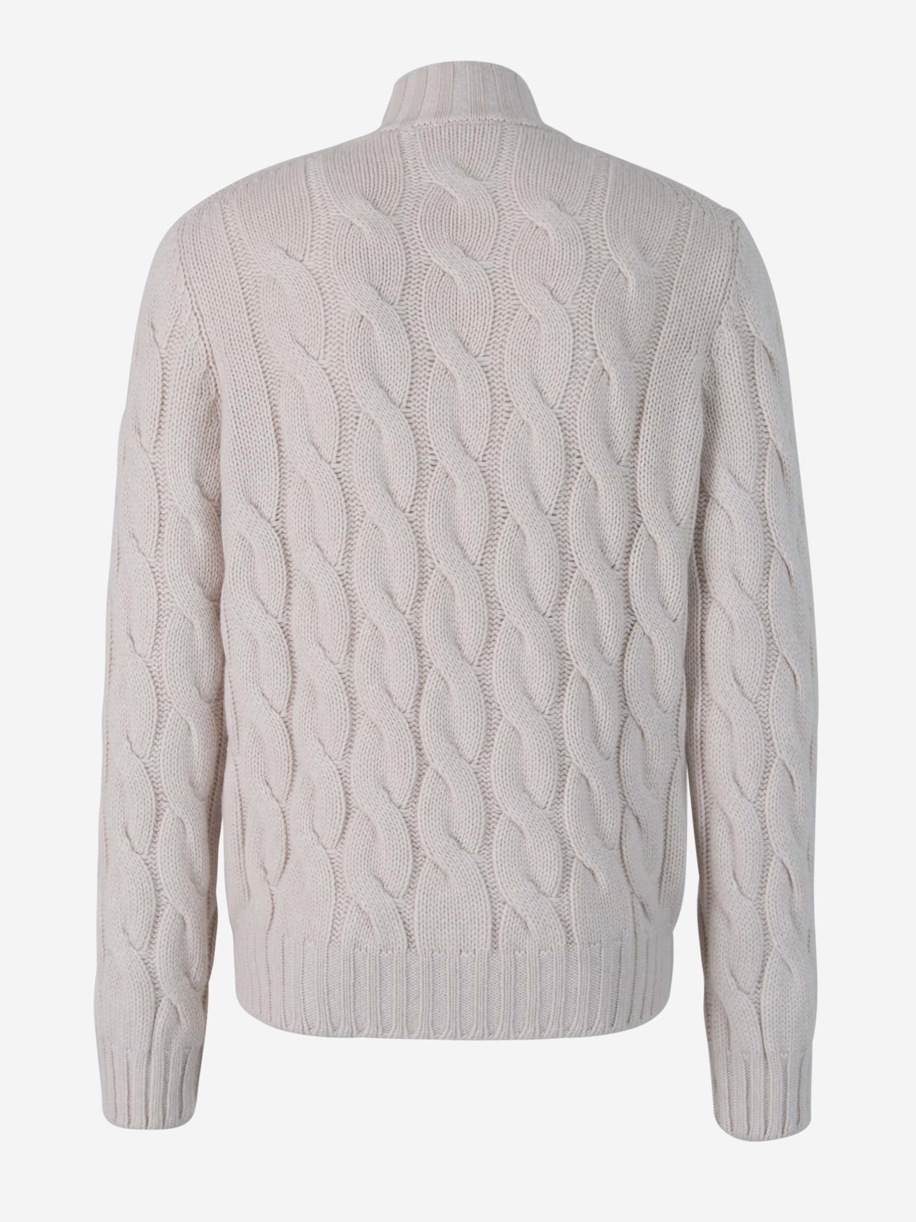 Gran Sasso Cárdigan Punto Ochos Cashmere color Beis sku 543-000853 01 - Foto 2