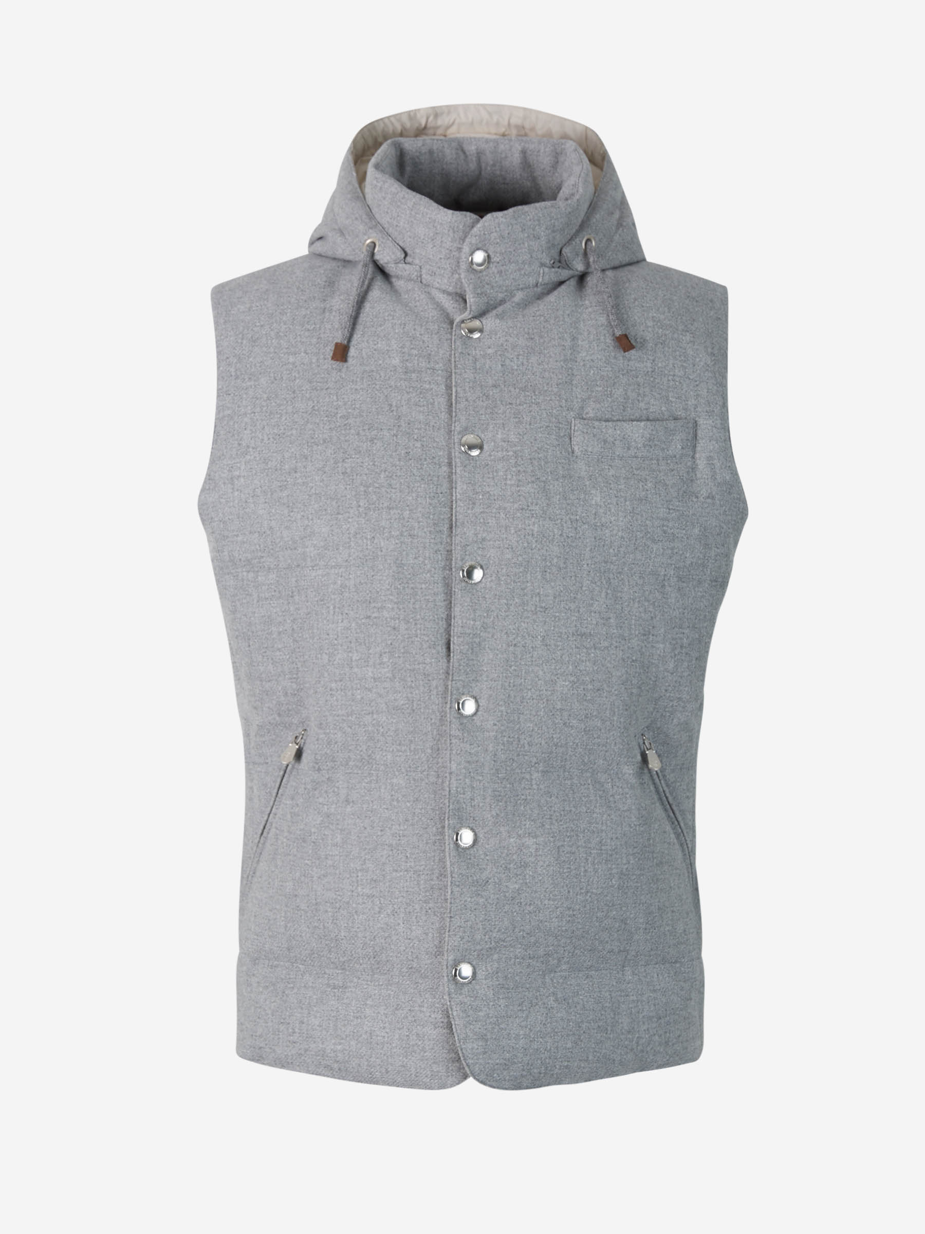 Brunello Cucinelli Chaleco Acolchado Lana color Gris Claro sku 544-000445 01 - Foto 1