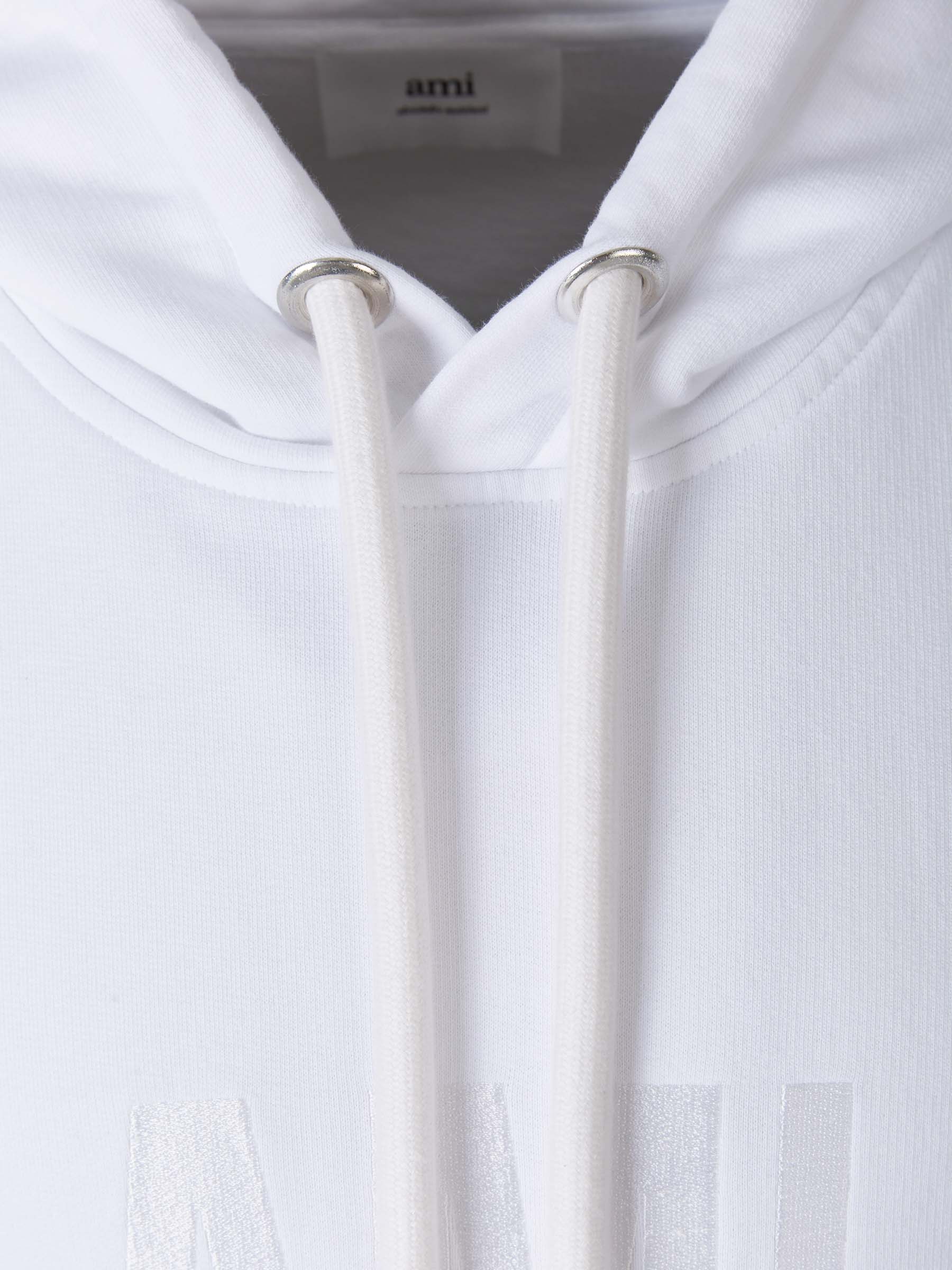 Outlet online Ami Paris Hombre Sudadera Logo Algodón color Blanco sku 545-000865 01 - Foto 3
