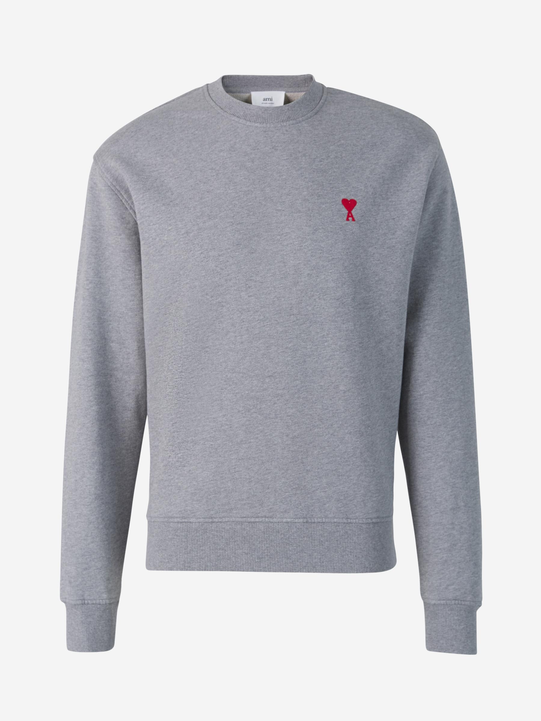 Outlet online Ami Paris Hombre Sudadera Logo Algodón color Gris Claro sku 545-000955 02 - Foto 1