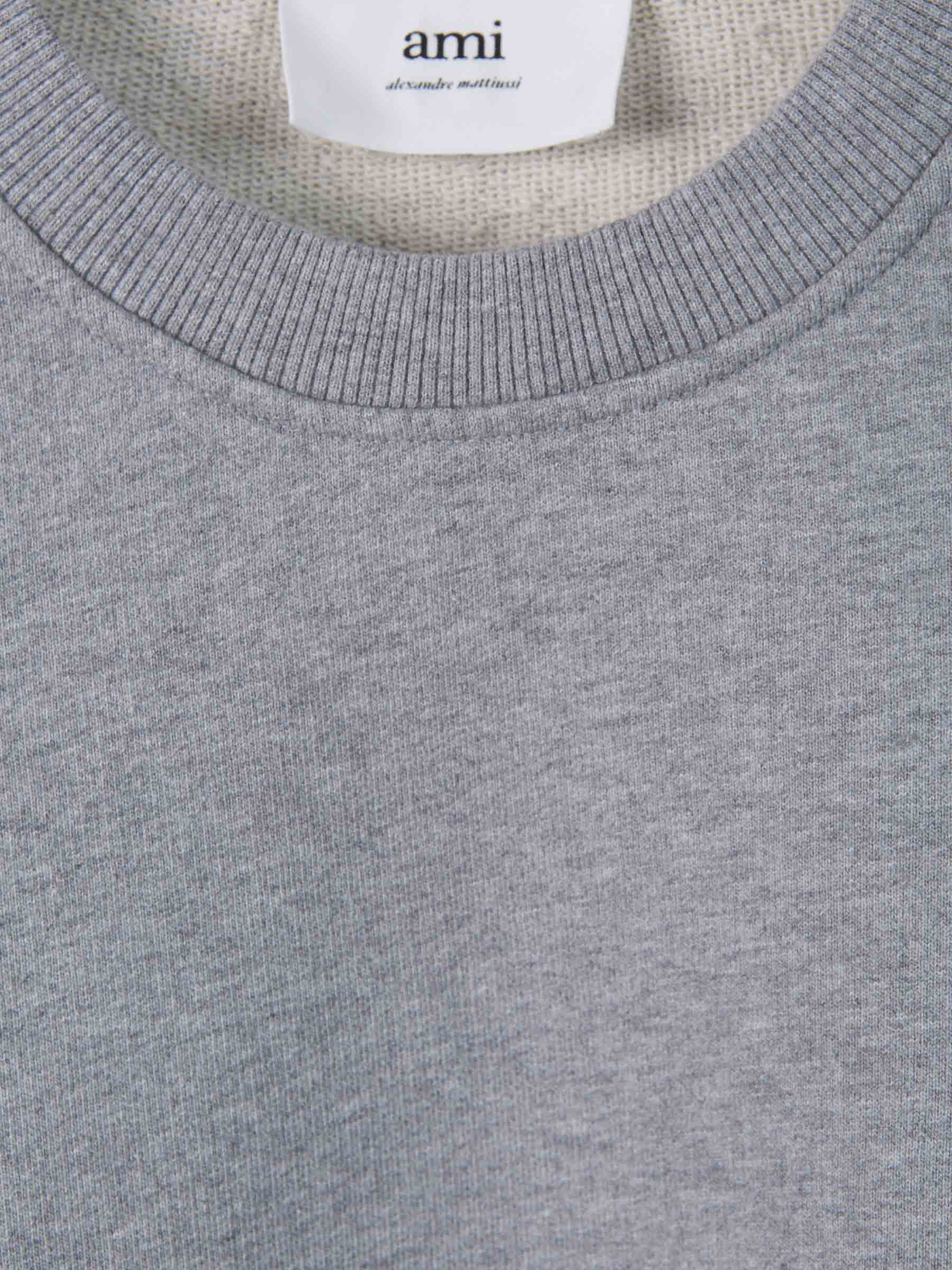 Outlet online Ami Paris Hombre Sudadera Logo Algodón color Gris Claro sku 545-000955 02 - Foto 3