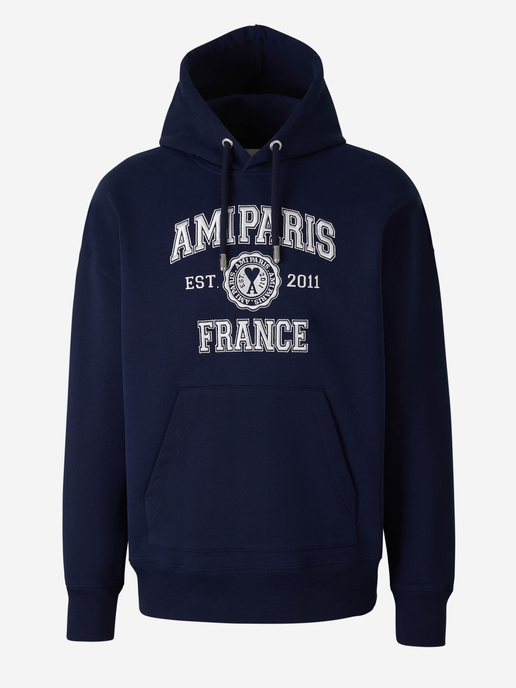 Ami Paris Sudadera Logo Bordado color Azul Noche sku 545-001169 01 - Foto 1